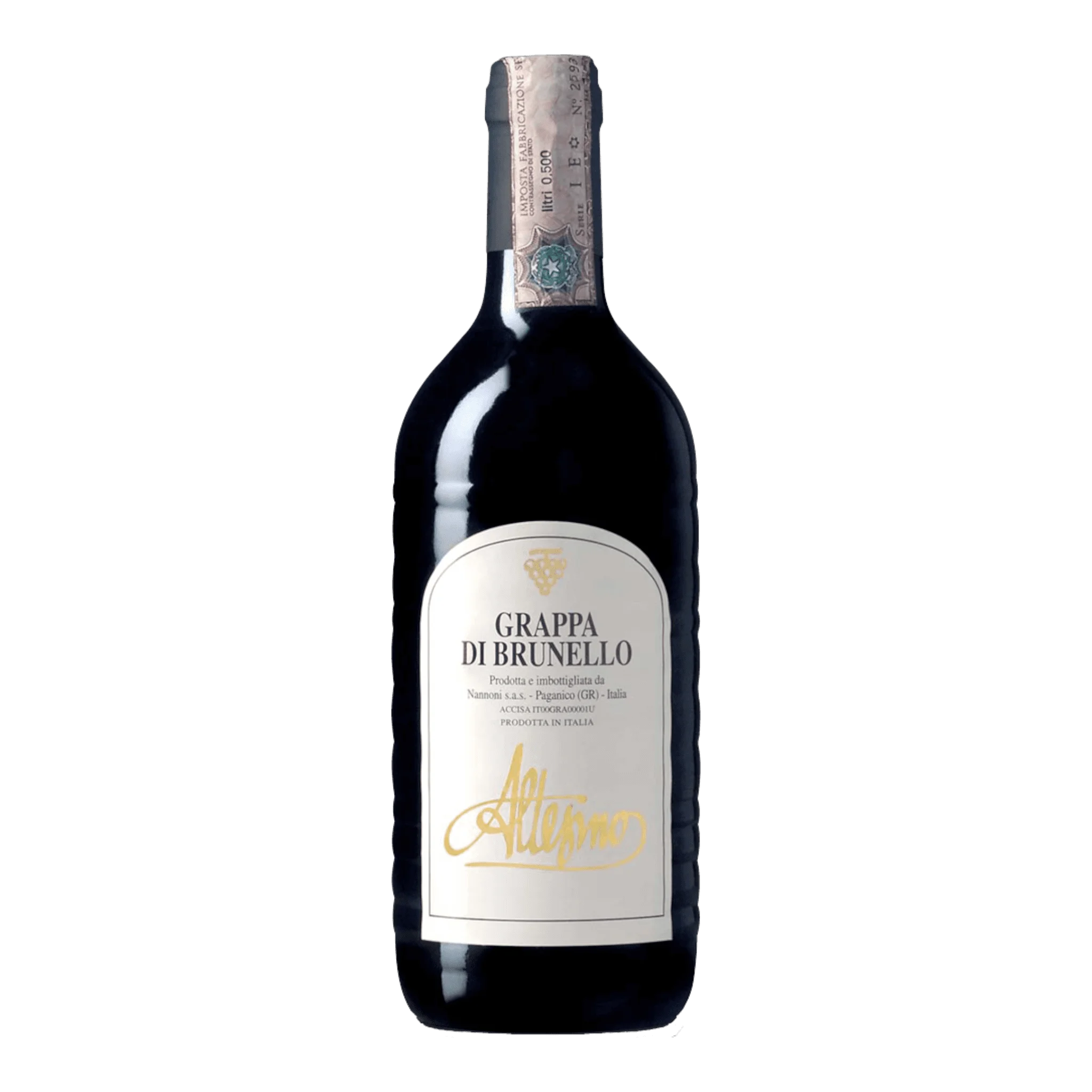 Flasche von Altesino Grappa Brunello, einem erstklassigen Grappa Brunello