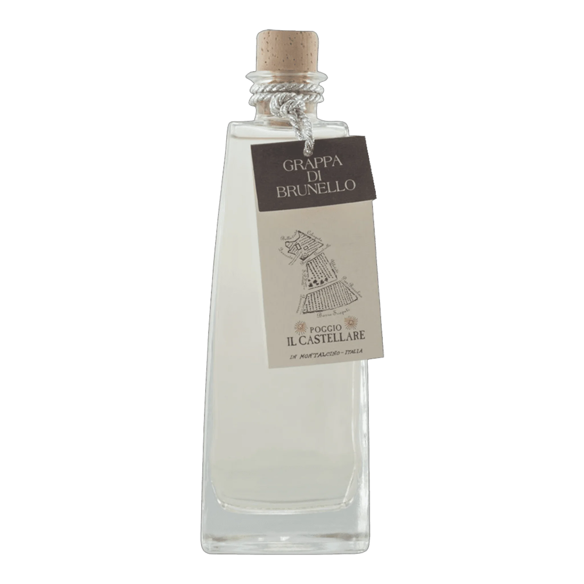 Baroncini Grappa di Brunello Flasche mit feinem Wein aus der Toskana