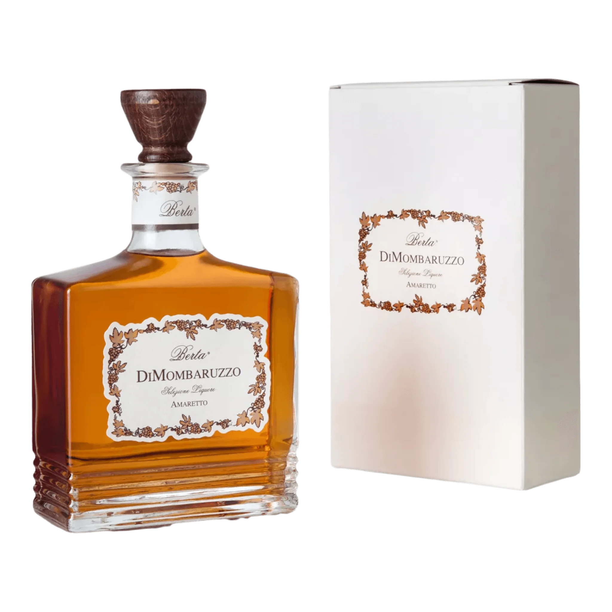 Berta Amaretto Dimombaruzzo Flasche und Geschenkbox für echten Genuss