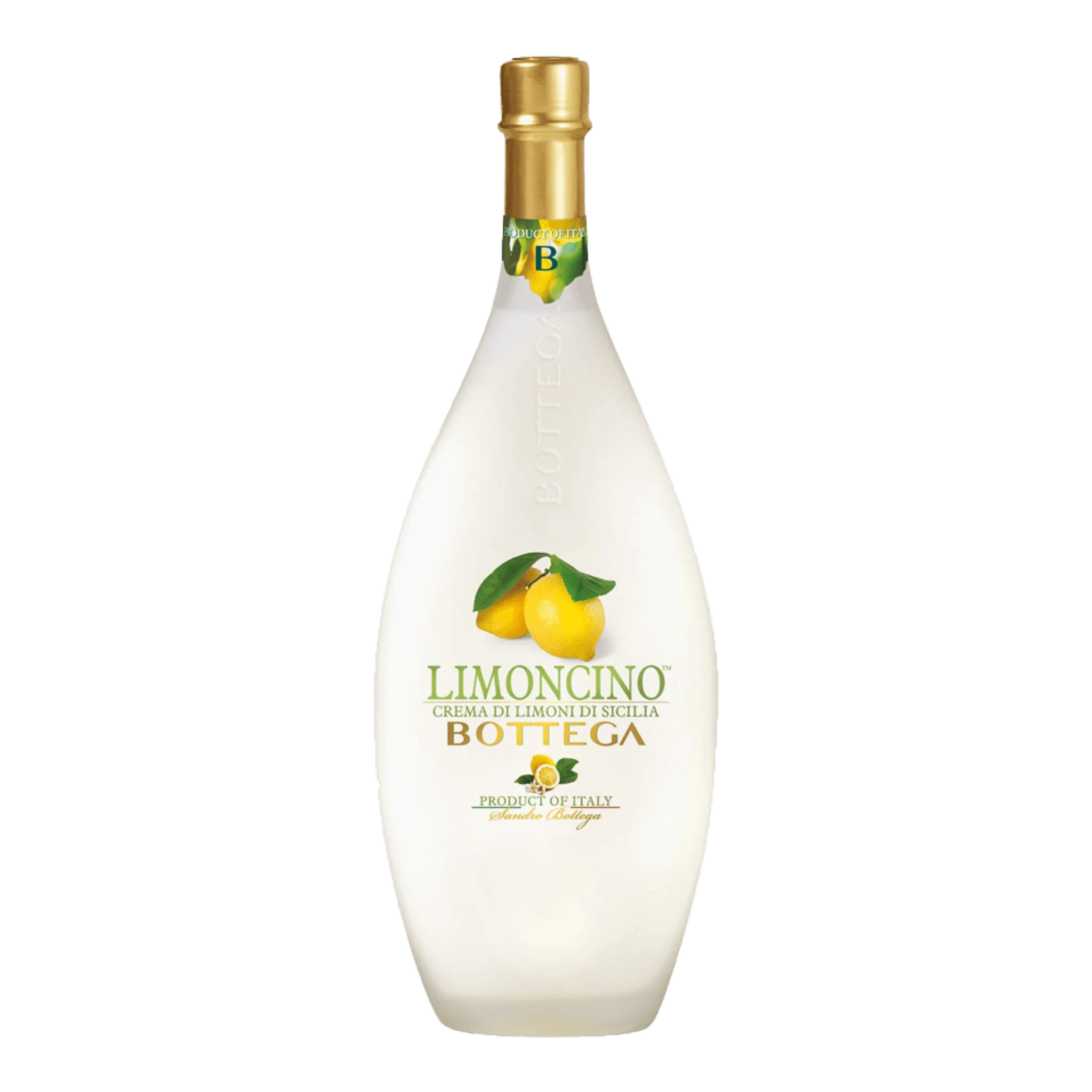 Flasche Bottega Zitronen-Milchlikör Limoncino, cremiger Likör mit frischem Zitronengeschmack