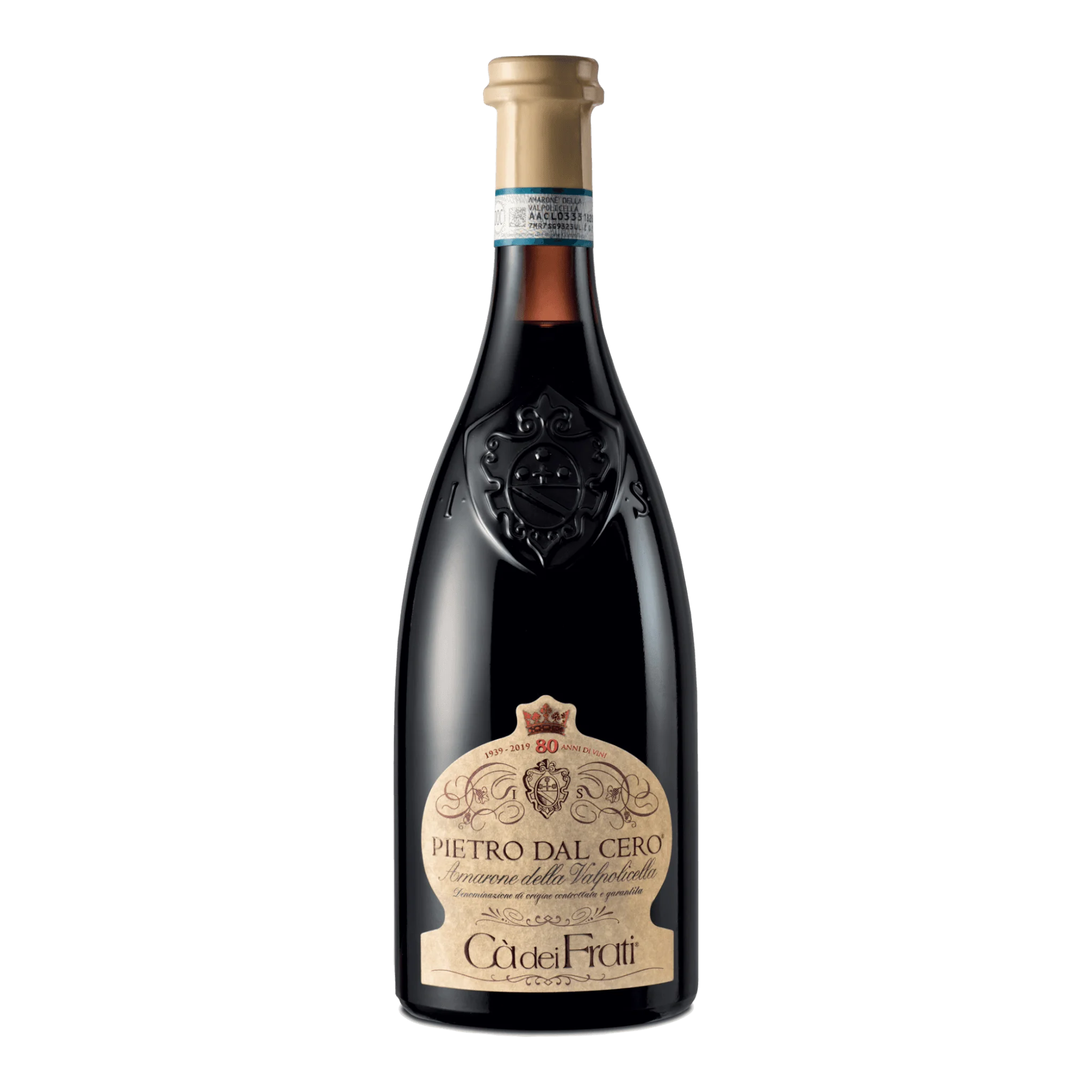 Ca Dei Frati Amarone Pietro Dal Cero 2016 wine bottle in wooden case.