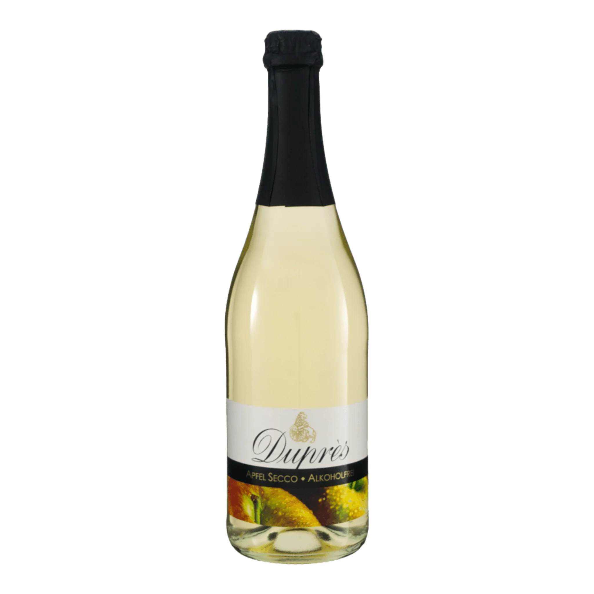 Duprès Apfel Secco Selection Alkoholfrei bottle with elegant label design.