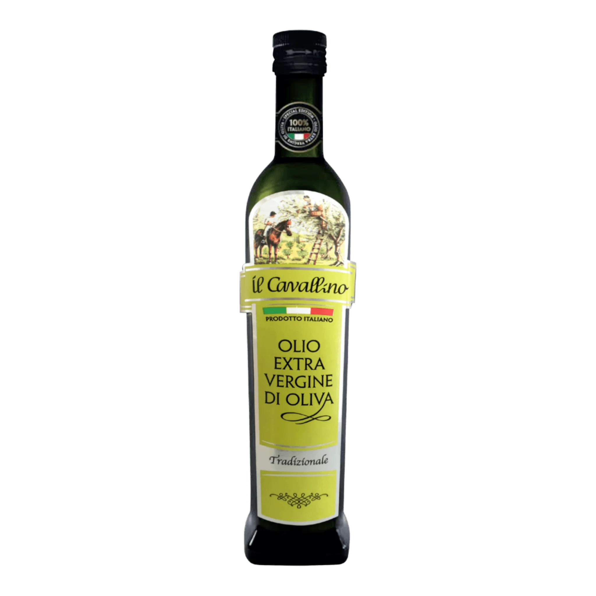 Olivenöl-Flasche von Il Cavallino Olivenöl Extra Vergine 0,5l, Leccio del Corno