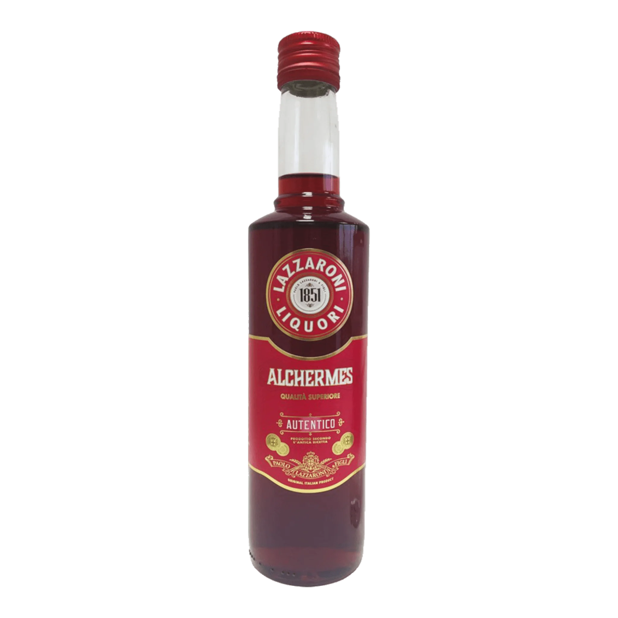 Flasche Lazzaroni Kräuterlikör Alchermes für puren Genuss in Zuppa Inglese oder pur