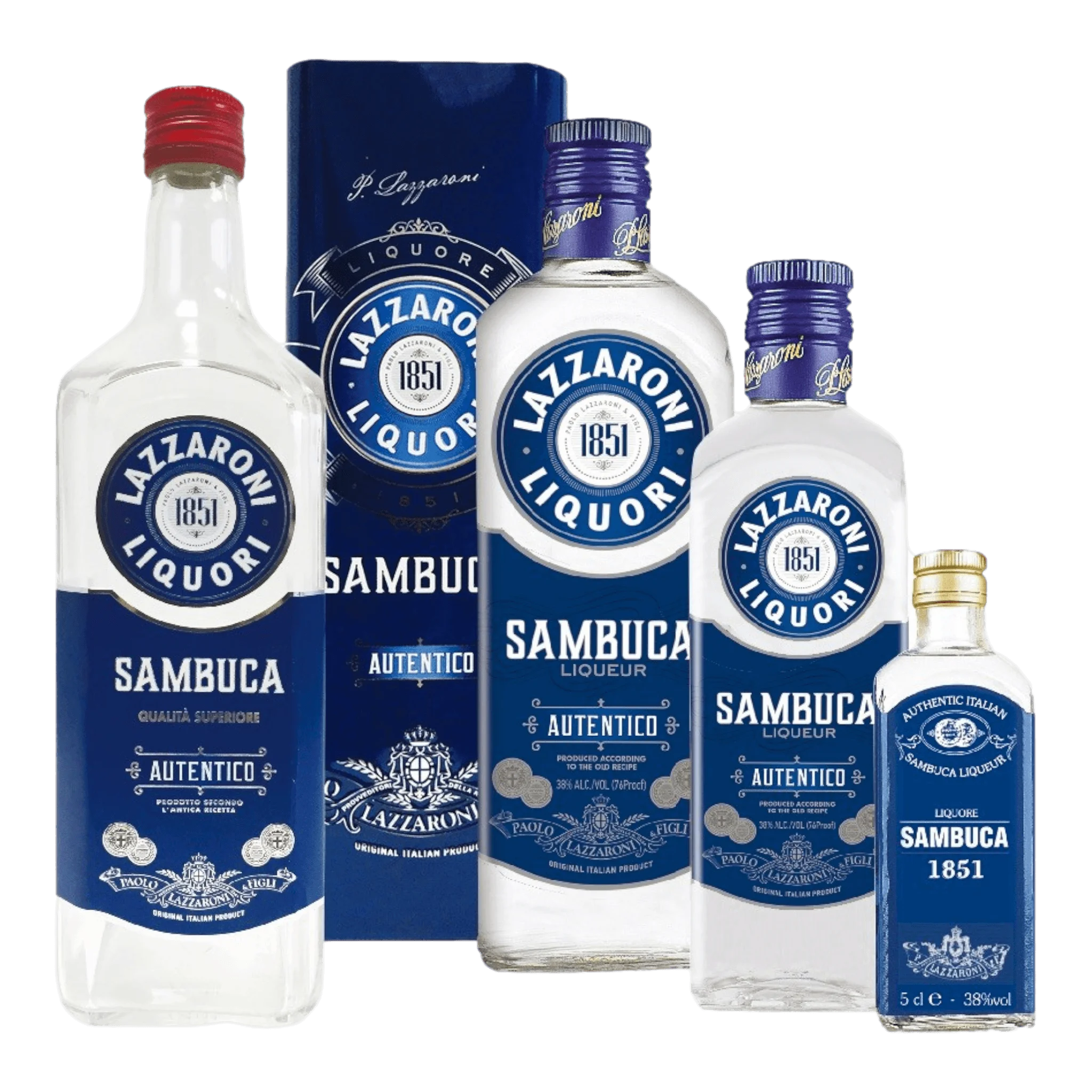 Bottles of Lazzaroni Sambuca Liqueur, ein italienisches Wein-Highlight
