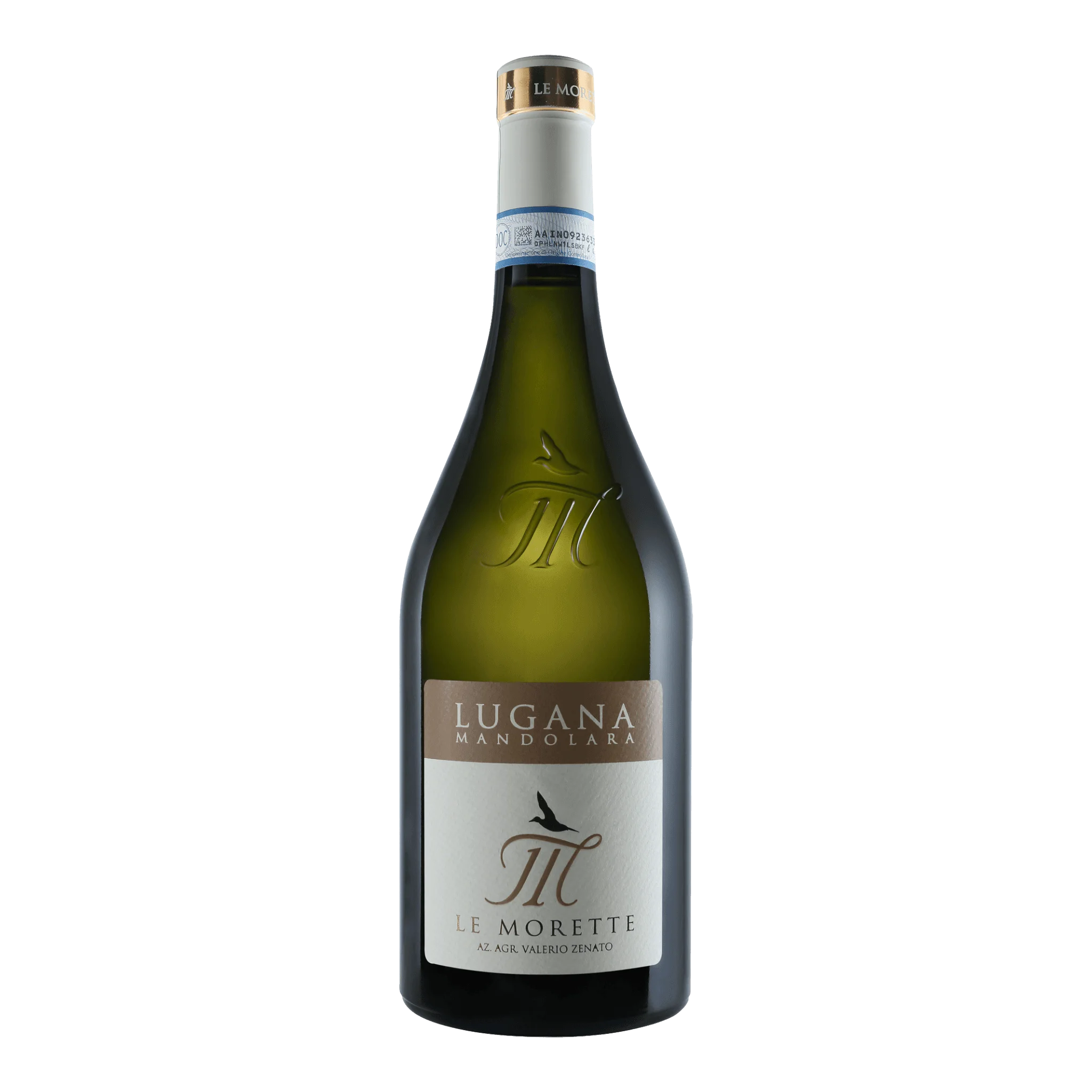 Flasche von Le Morette Lugana Mandorlara 2023, perfekt für Weinliebhaber