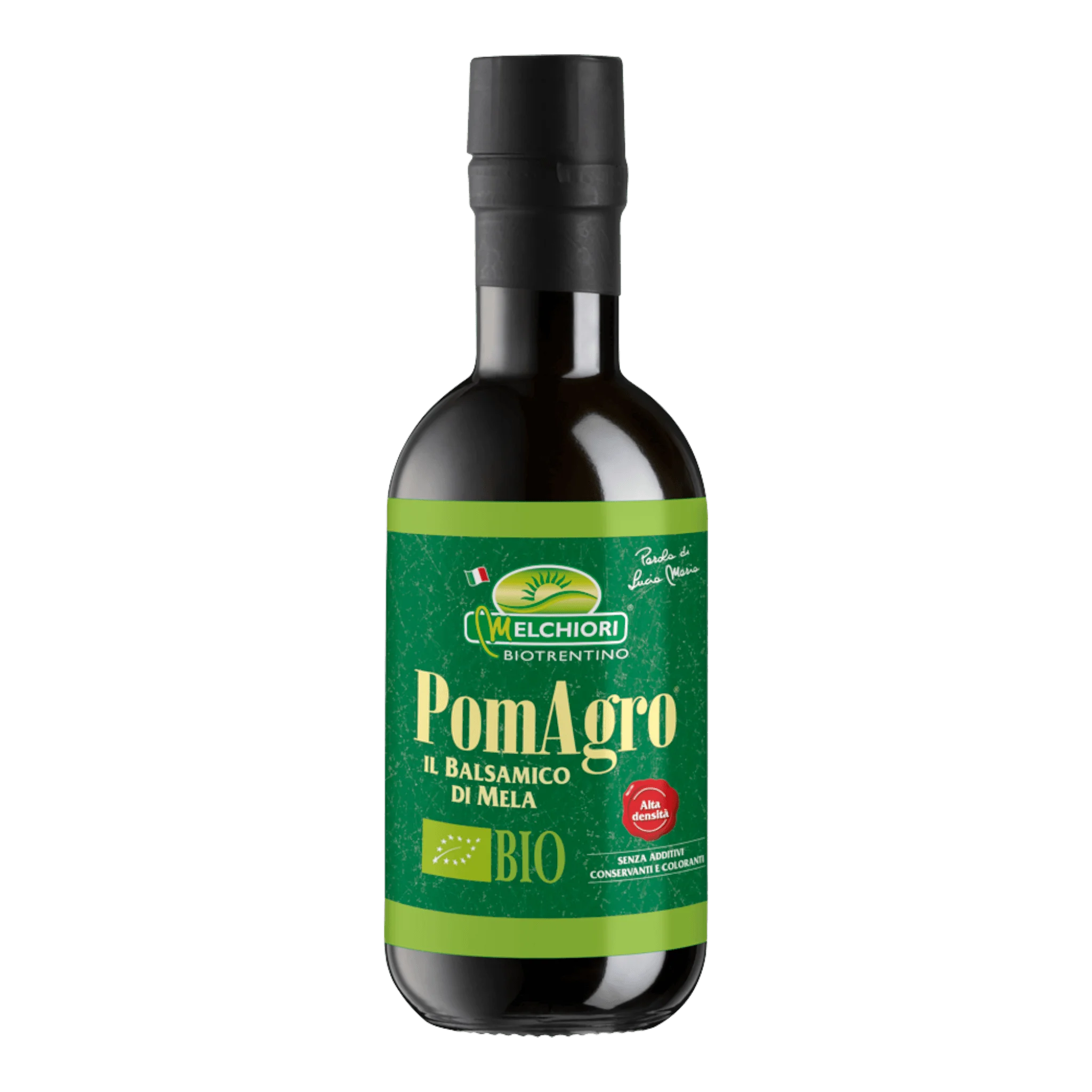 Flasche von Melchiori Aceto Mela Pomagro Apfel Balsamico 0,25l für köstliche Dressings