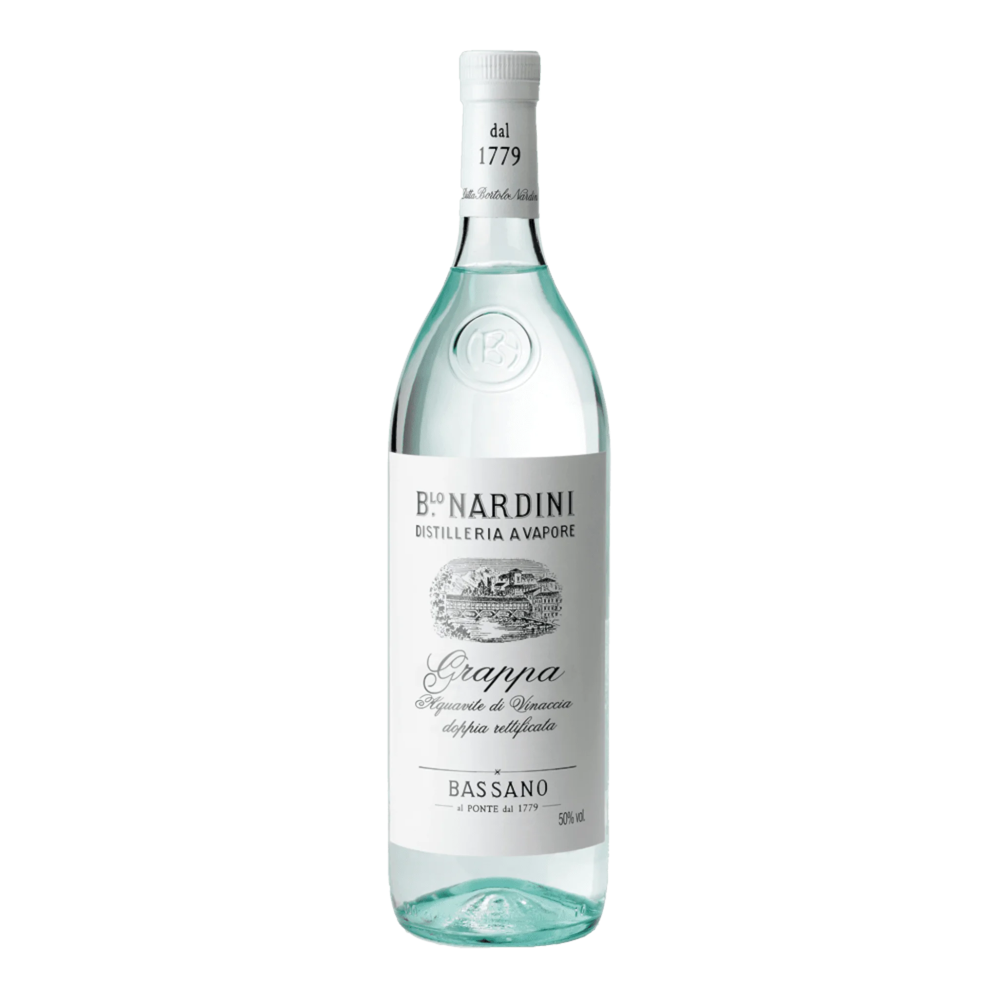 Klare Flasche Nardini Grappa für besondere Genussmomente mit Wein