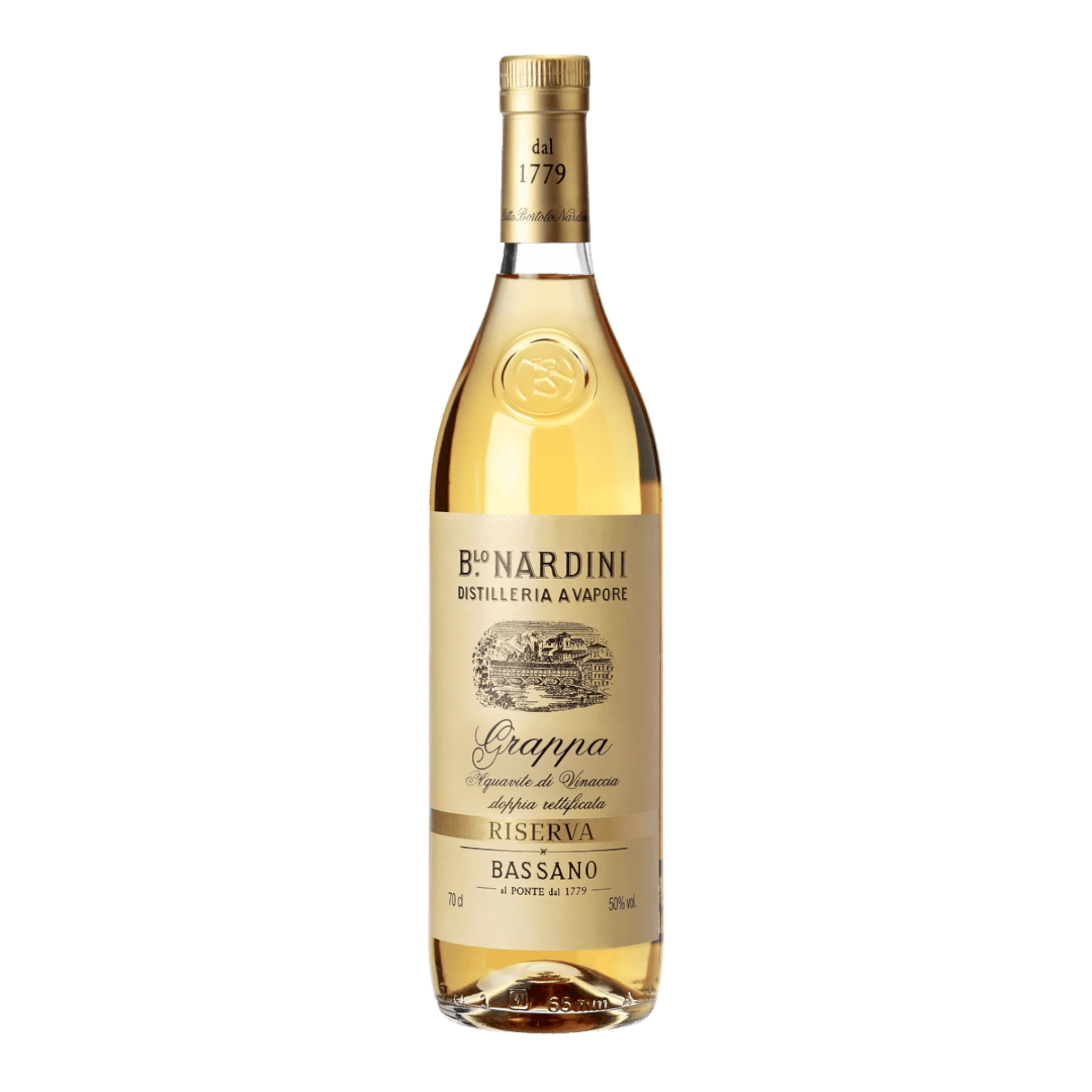 Flasche von Nardini Grappa Riserva, edler Branntwein für tiefe Genussmomente