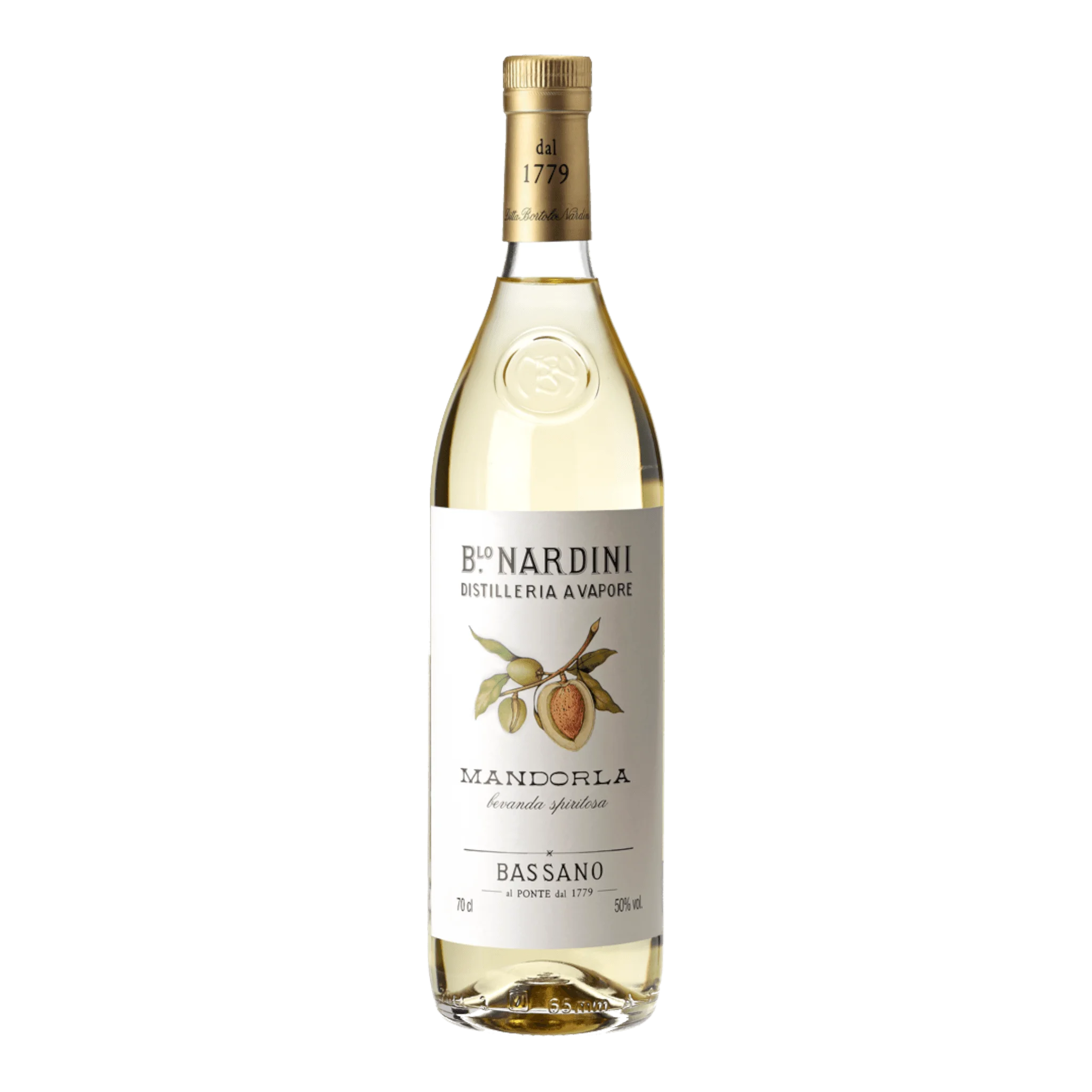 Flasche Nardini Mandellikör mit Grappa, italienischer Weinlikör aus Mandeln