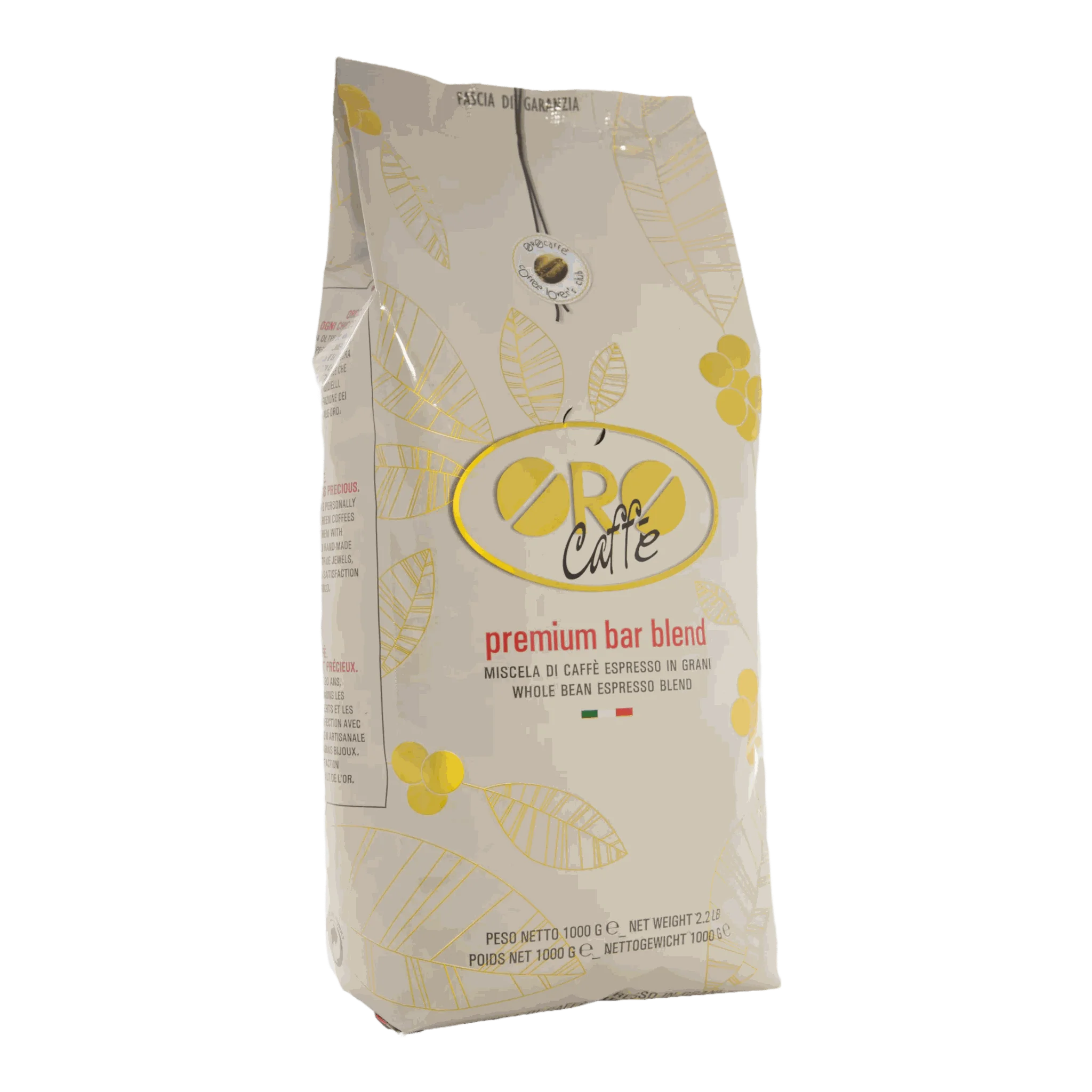 Bag of Oro Caffe Espresso Premium Bar Blend, 1 kg Ganze Bohne für perfekten Kaffeegenuss