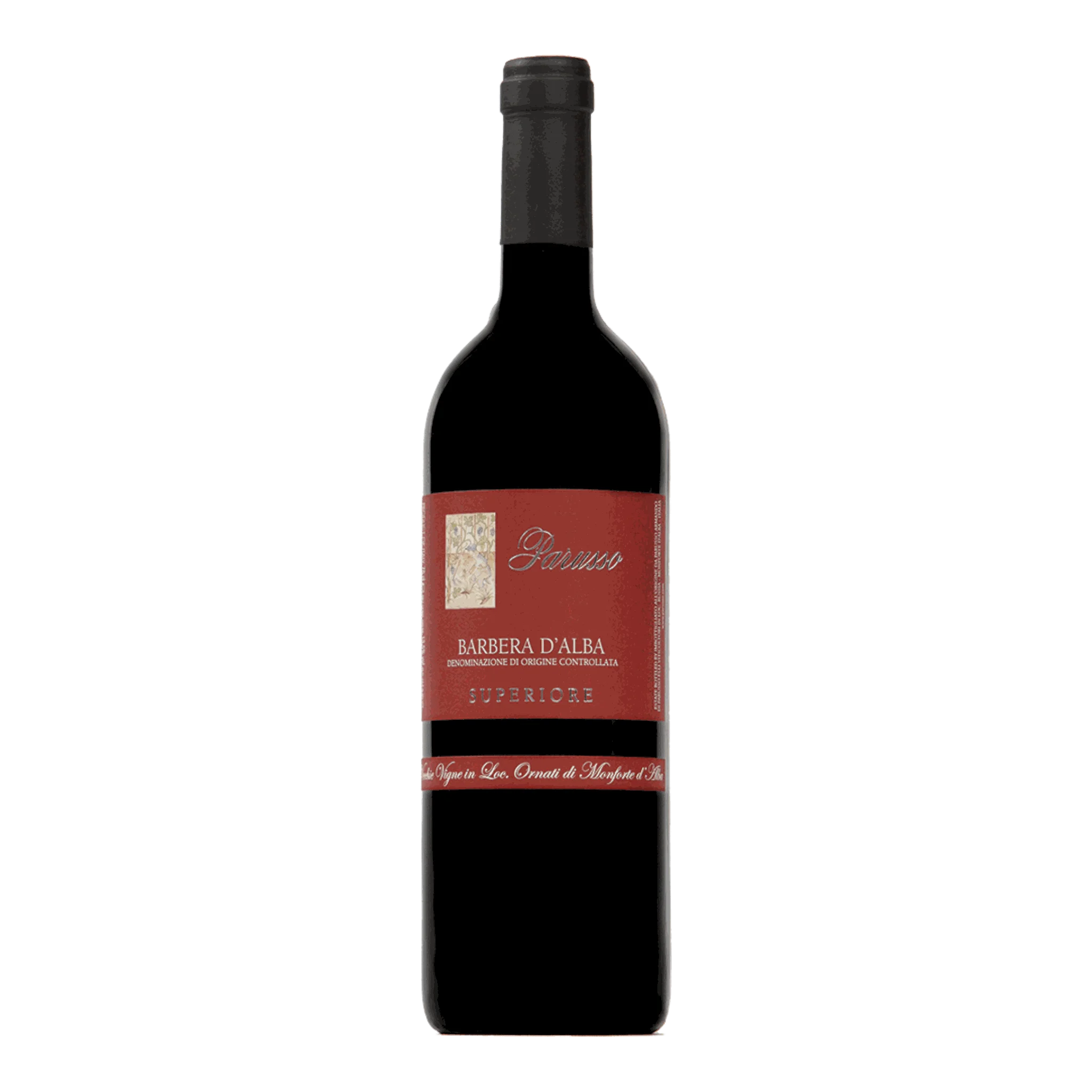Parusso Barbera D’Alba Superiore 2018 Rotweinflasche im eleganten Design