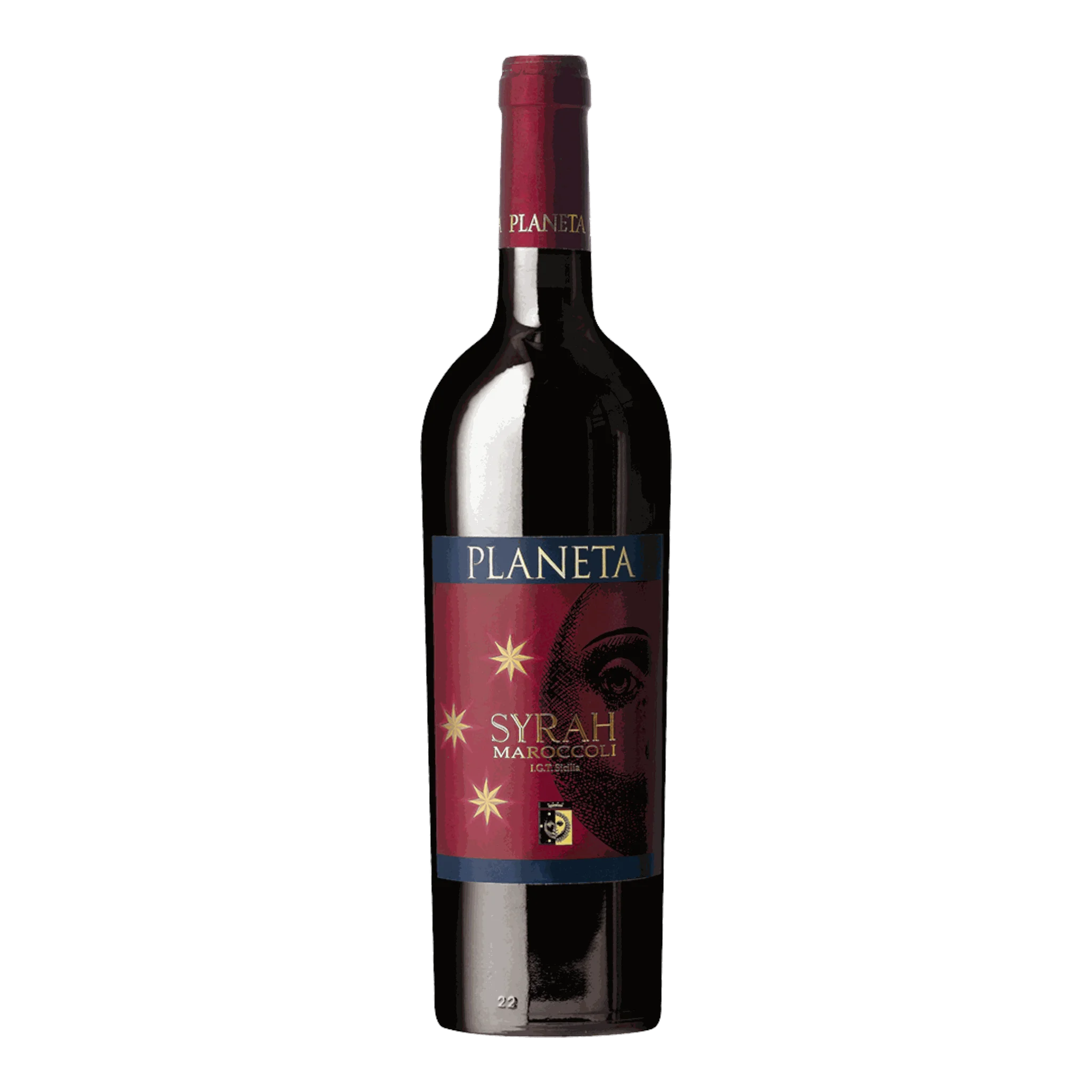 Rote Weinflasche von Planeta Syrah Maroccoli 2020 für dein nächstes Dinner