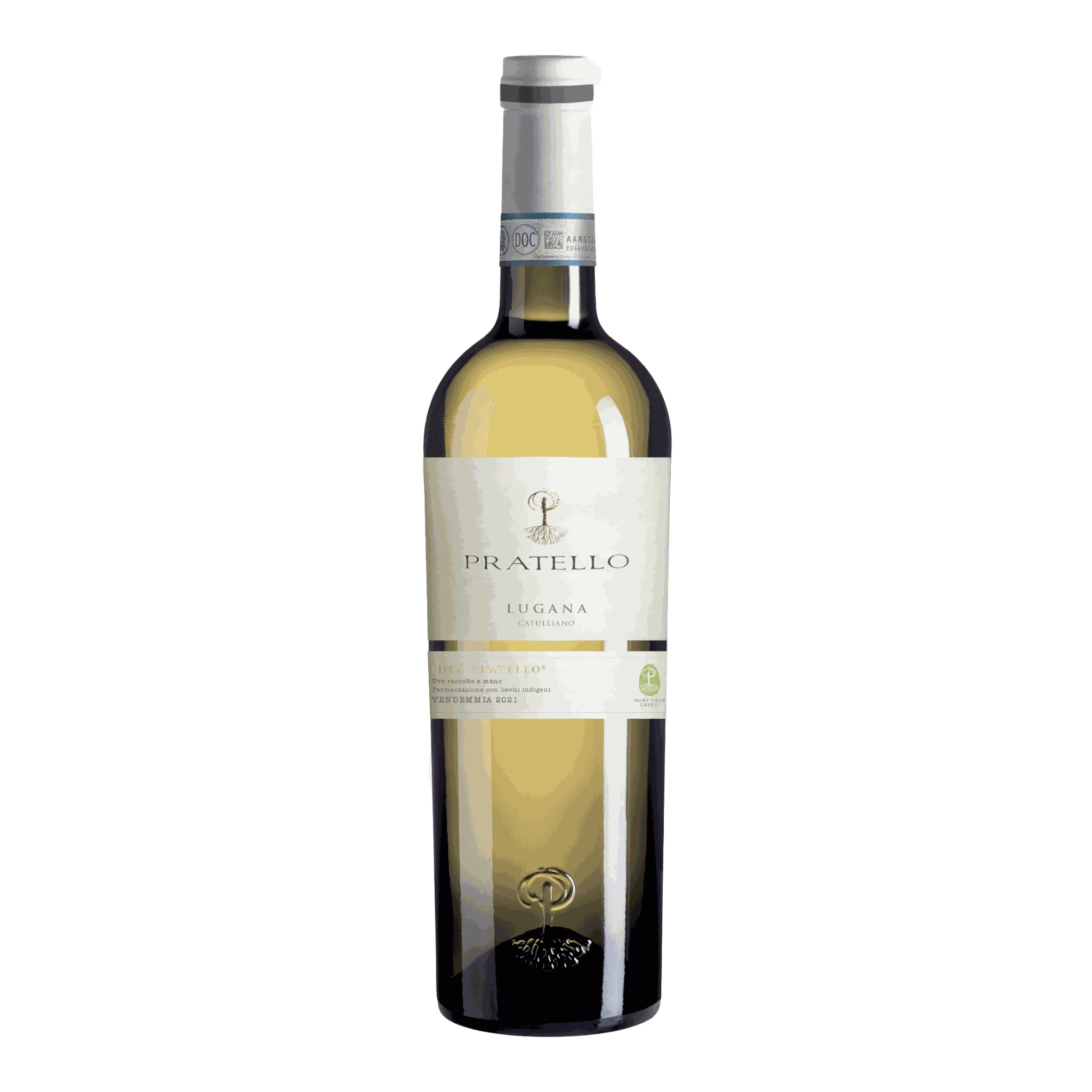 Flasche Pratello Lugana 2023, ein köstlicher Bio Weißwein im eleganten Design