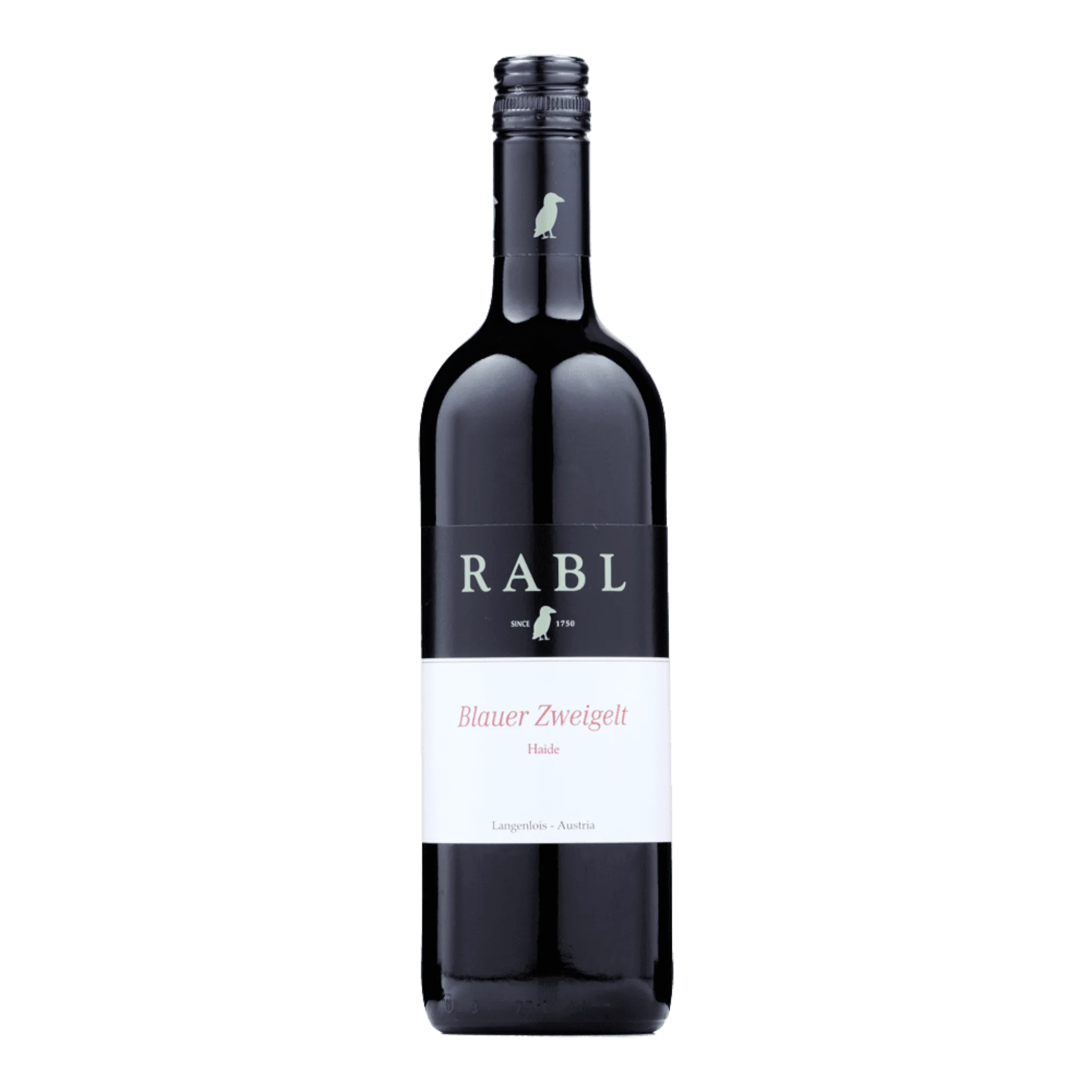 Rabl Blauer Zweigelt 2020 red wine bottle with notes of cherry, cinnamon, and pepper.