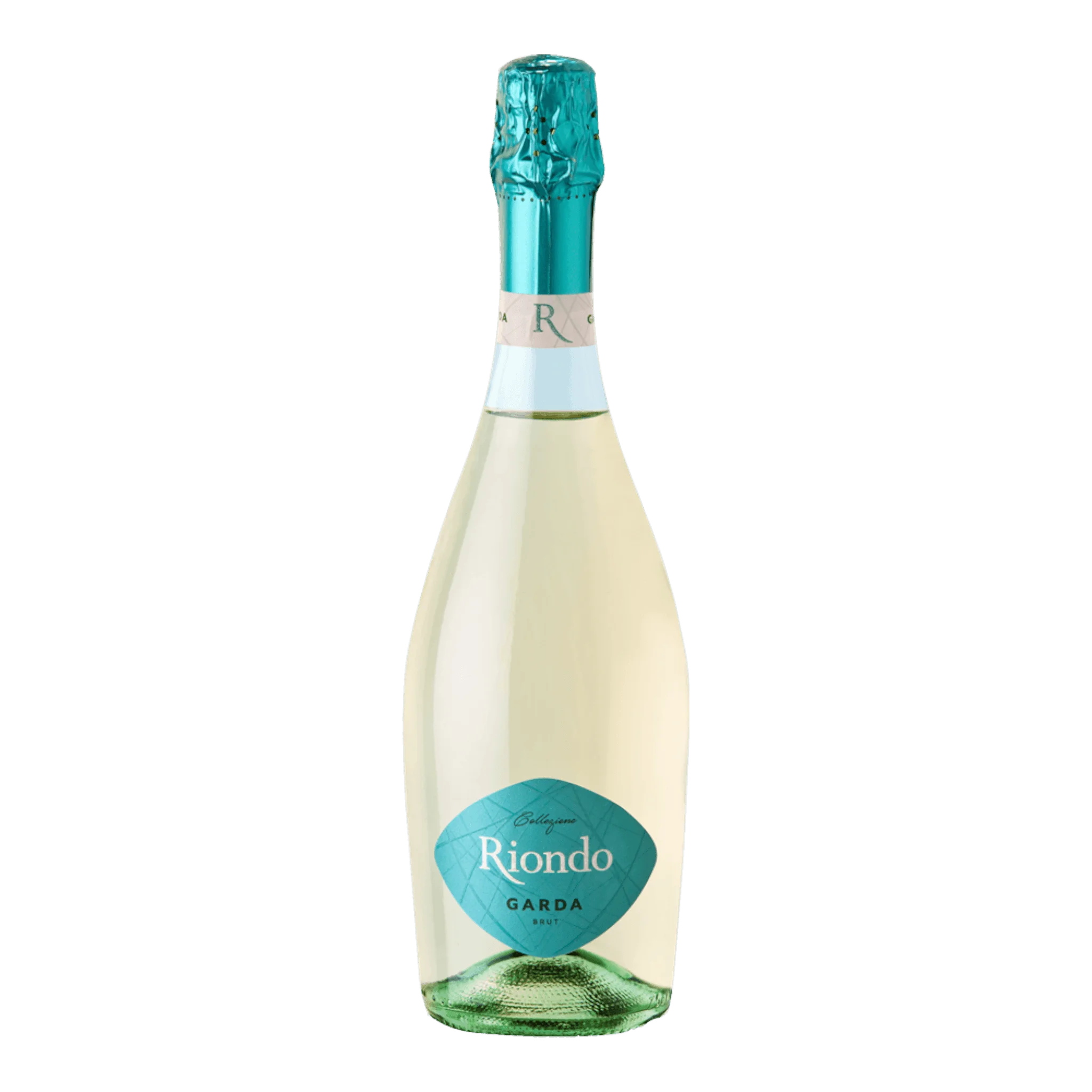 Riondo Spumante Garda Brut bottle featuring a turquoise label.