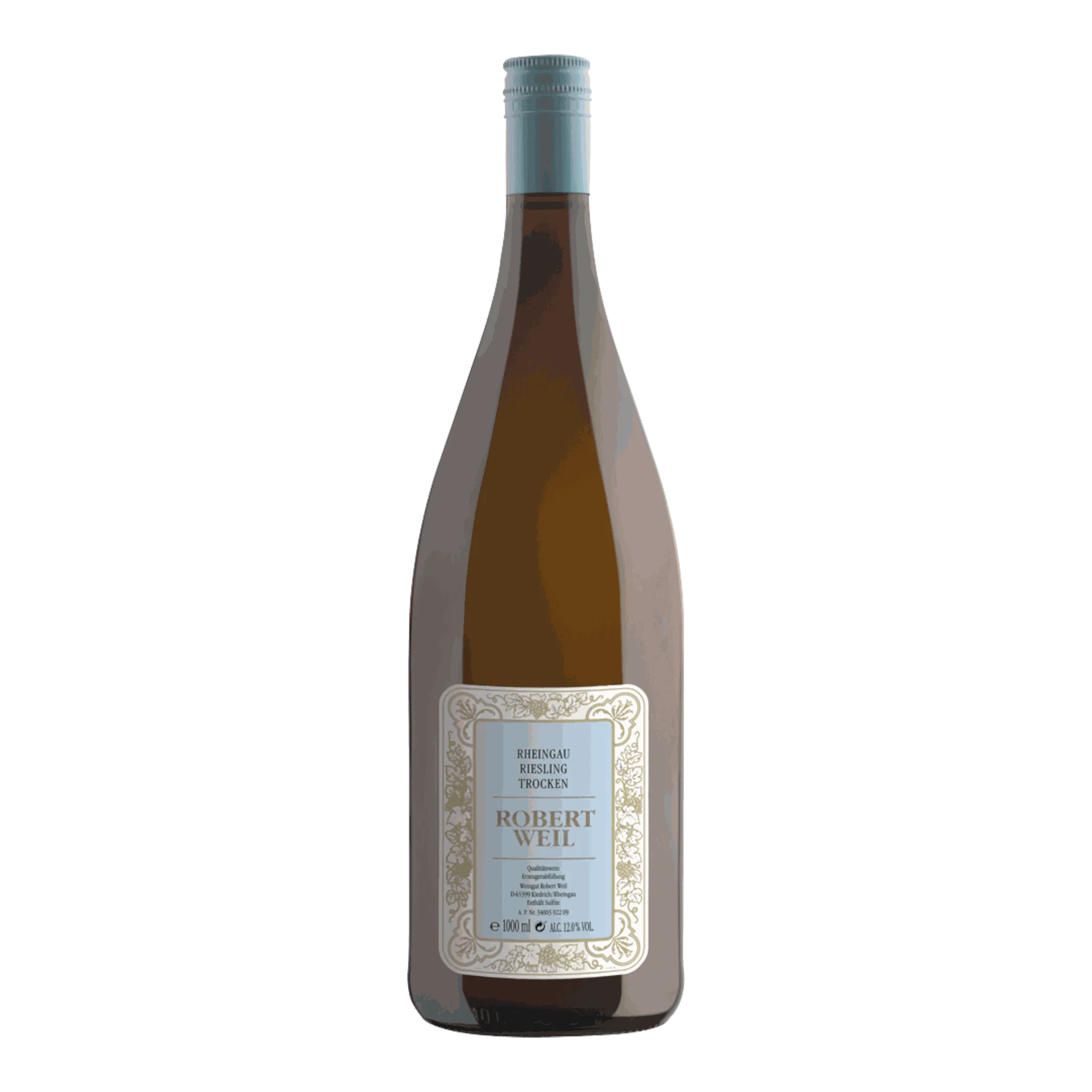 Flasche Robert Weil Riesling 2020 1L, ein fruchtbetonter Wein aus Italien