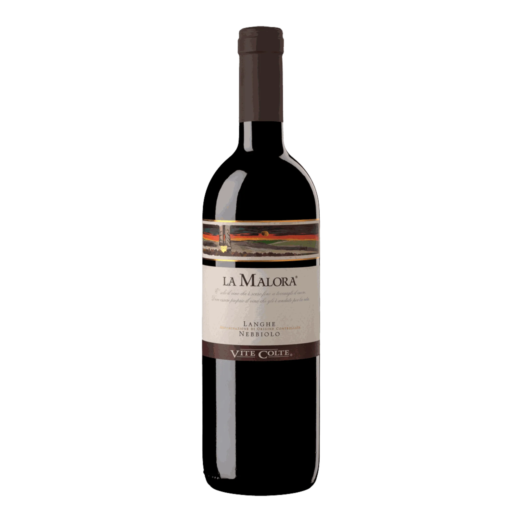 Rotweinflasche von Vite Colte Langhe Nebbiolo La Malora 2019 für genussvolle Momente