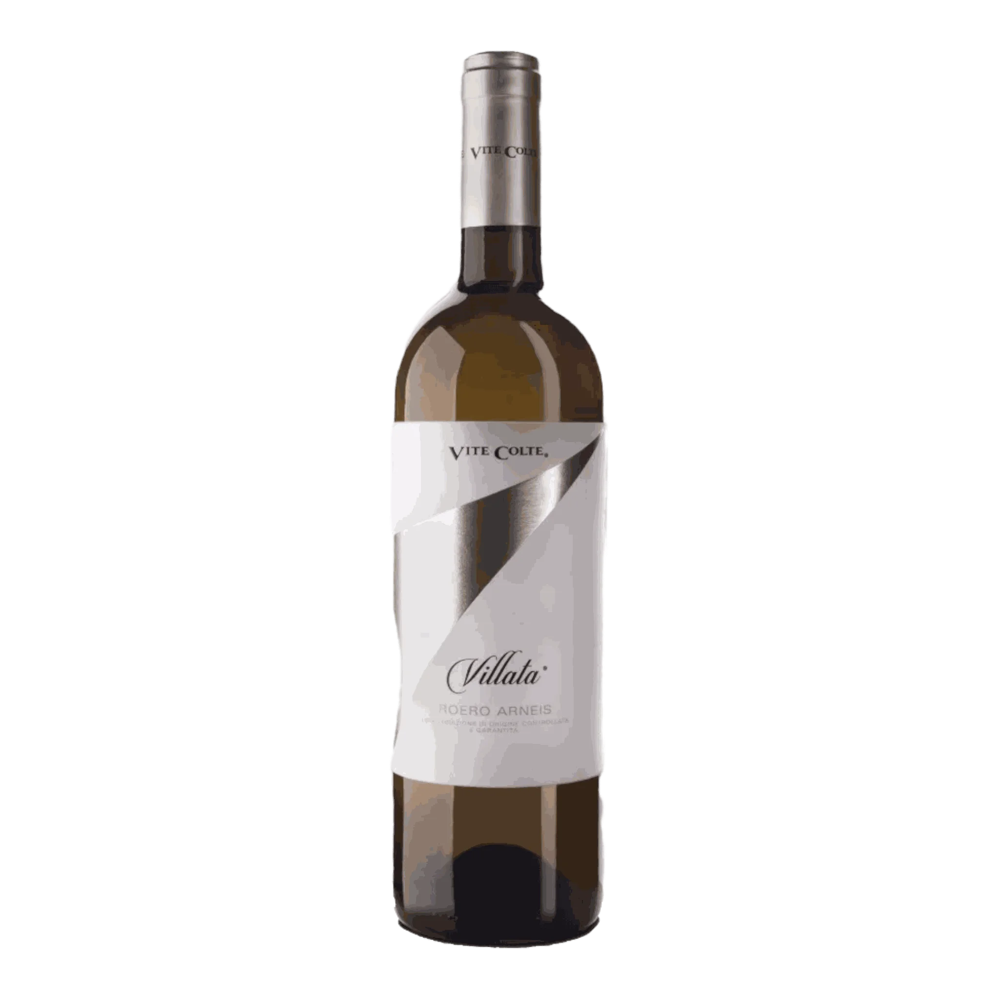 Vite Colte Roero Arneis Villata 2023 in einer eleganten Flasche mit silbernem Etikett