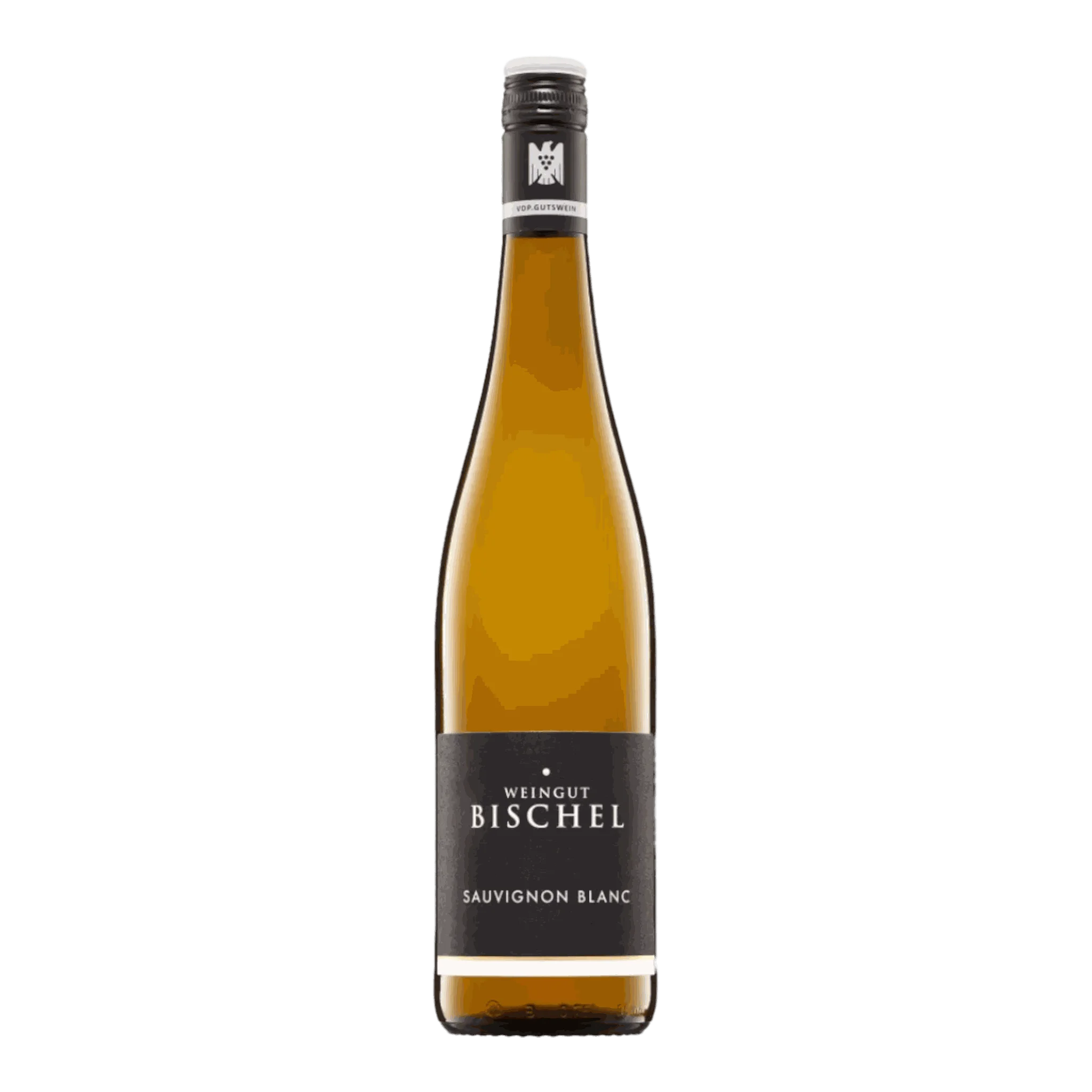 Flasche Bischel Sauvignon Blanc 2021 vom Weingut Bischel auf einem Tisch