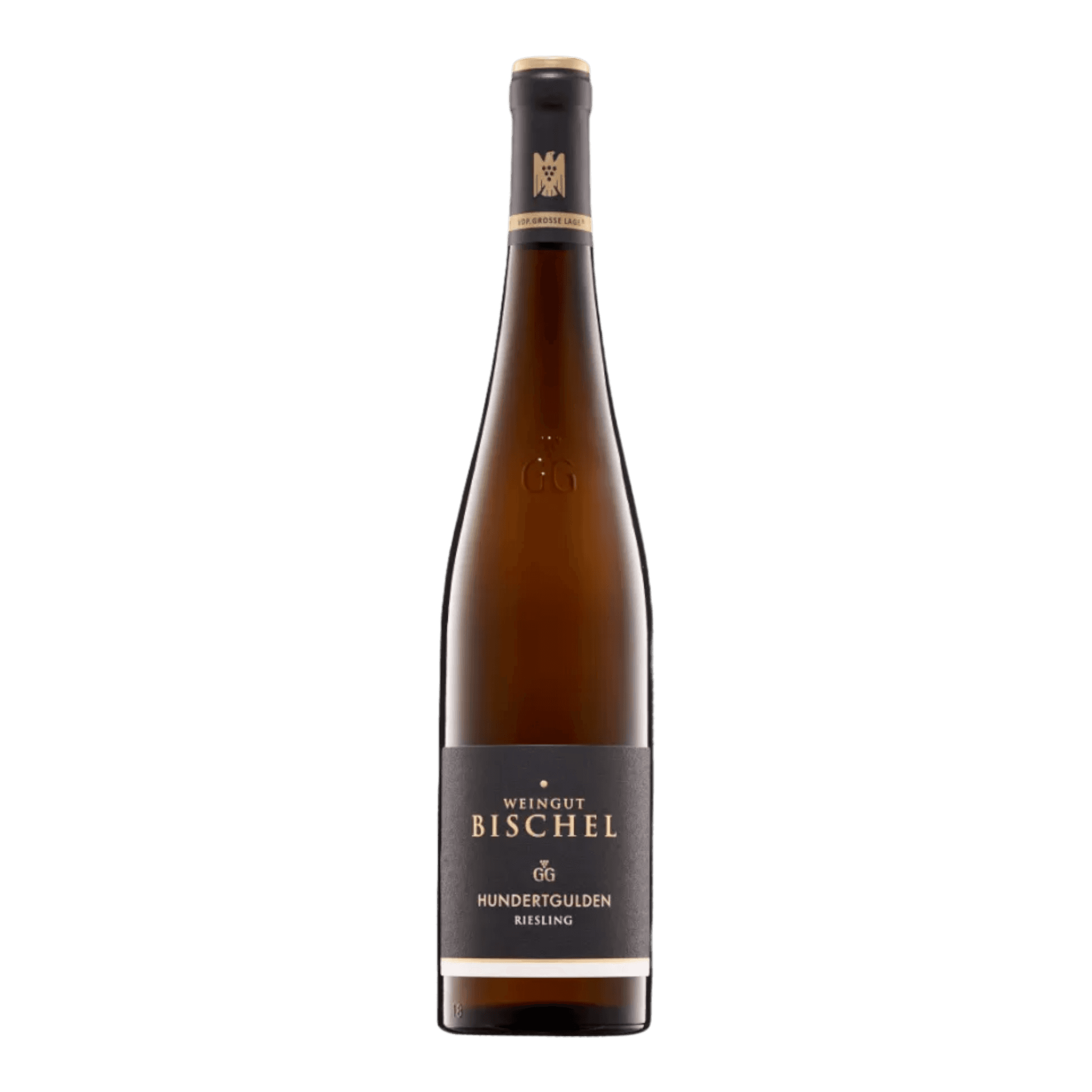 Weingut Bischel Riesling Hundertgulden 2017 wine bottle with rich fruit and mineral notes.