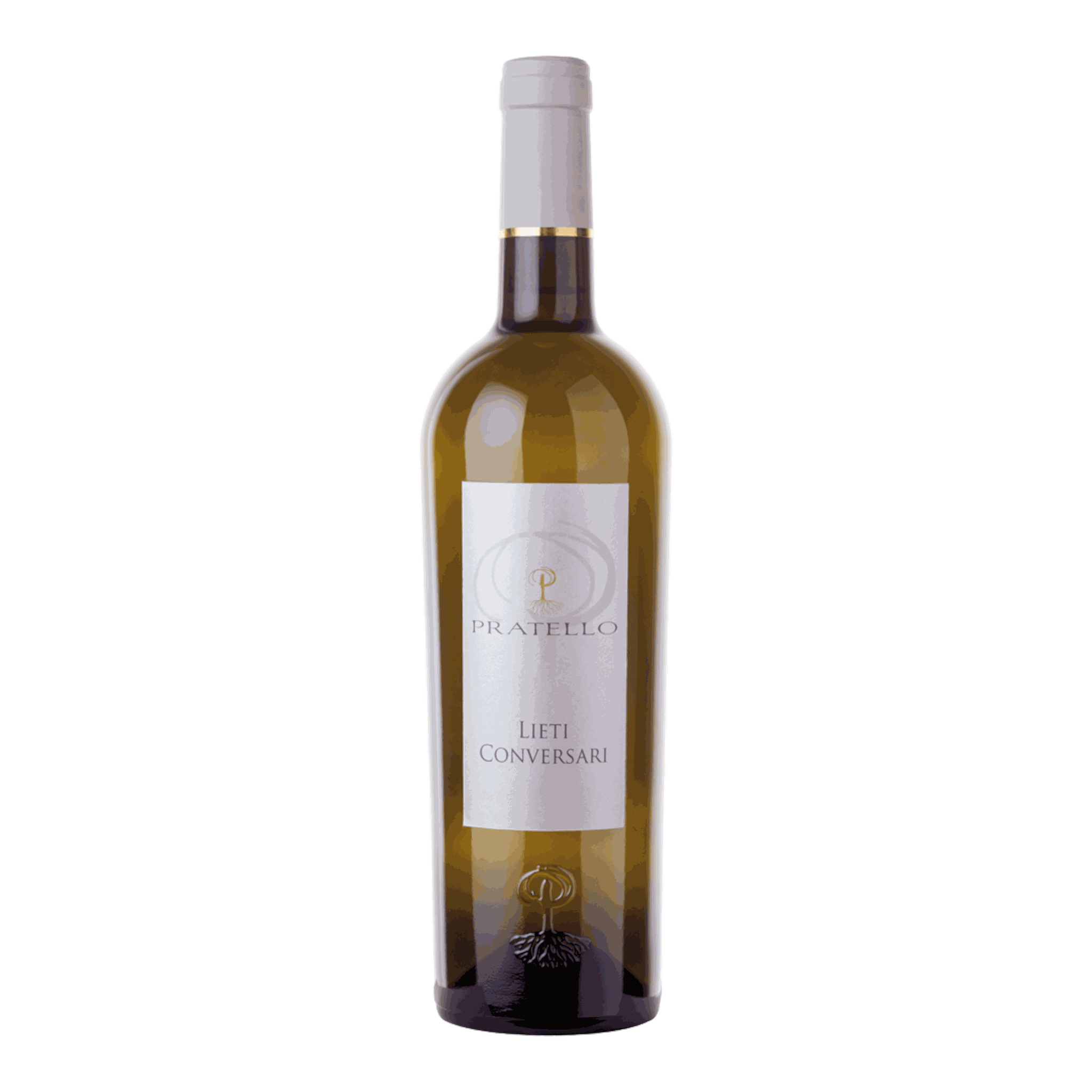 Pratello Lieti Conversari 2015 wine bottle with label featuring elegant design.