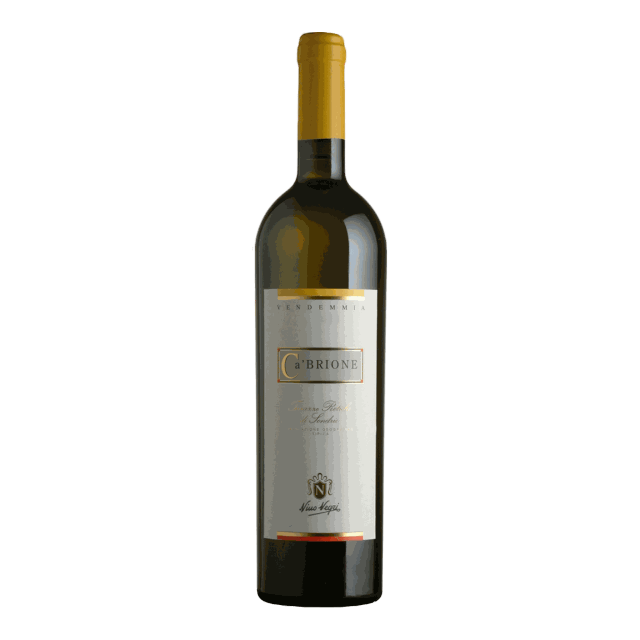 Nino Negri Ca' Brione 2022 wine bottle with yellow cap and label.