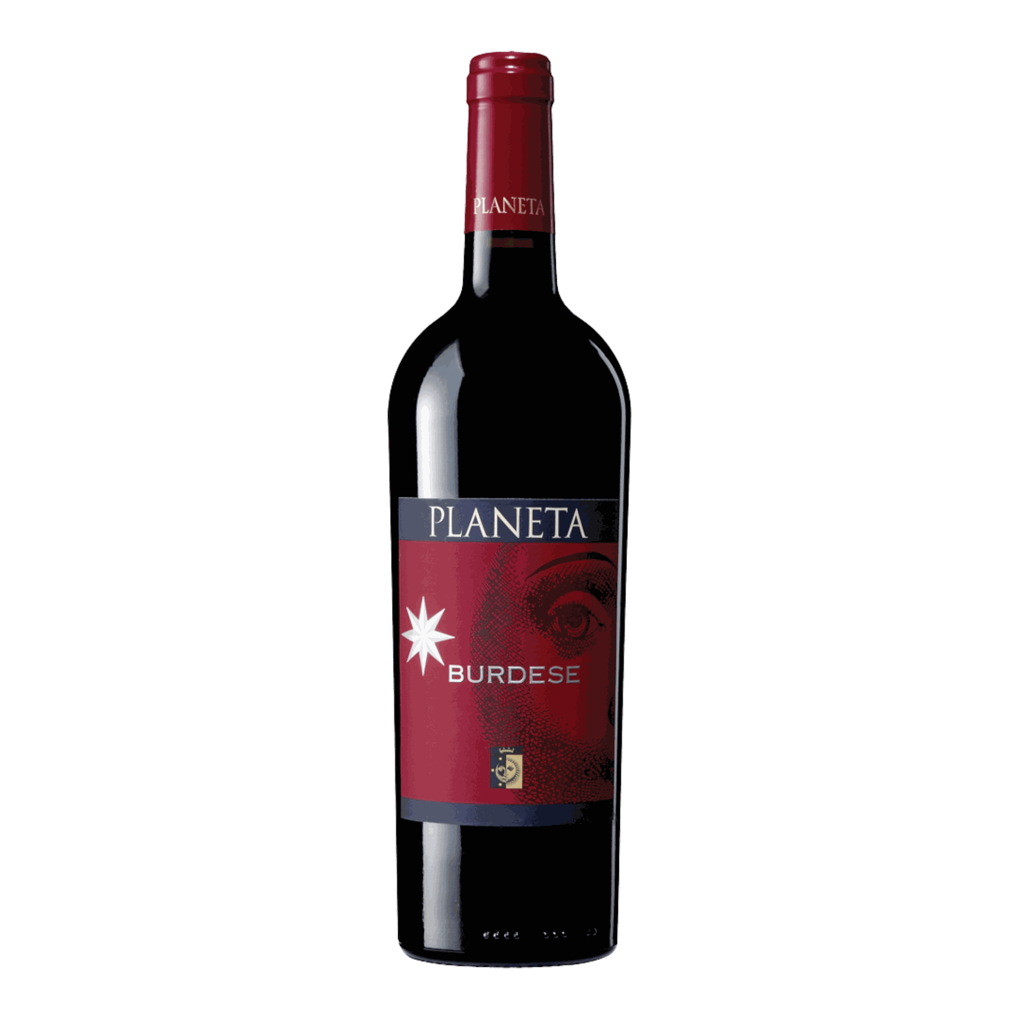 Planeta Cabernet Sauvignon Burdese 2016 wine bottle with red label.