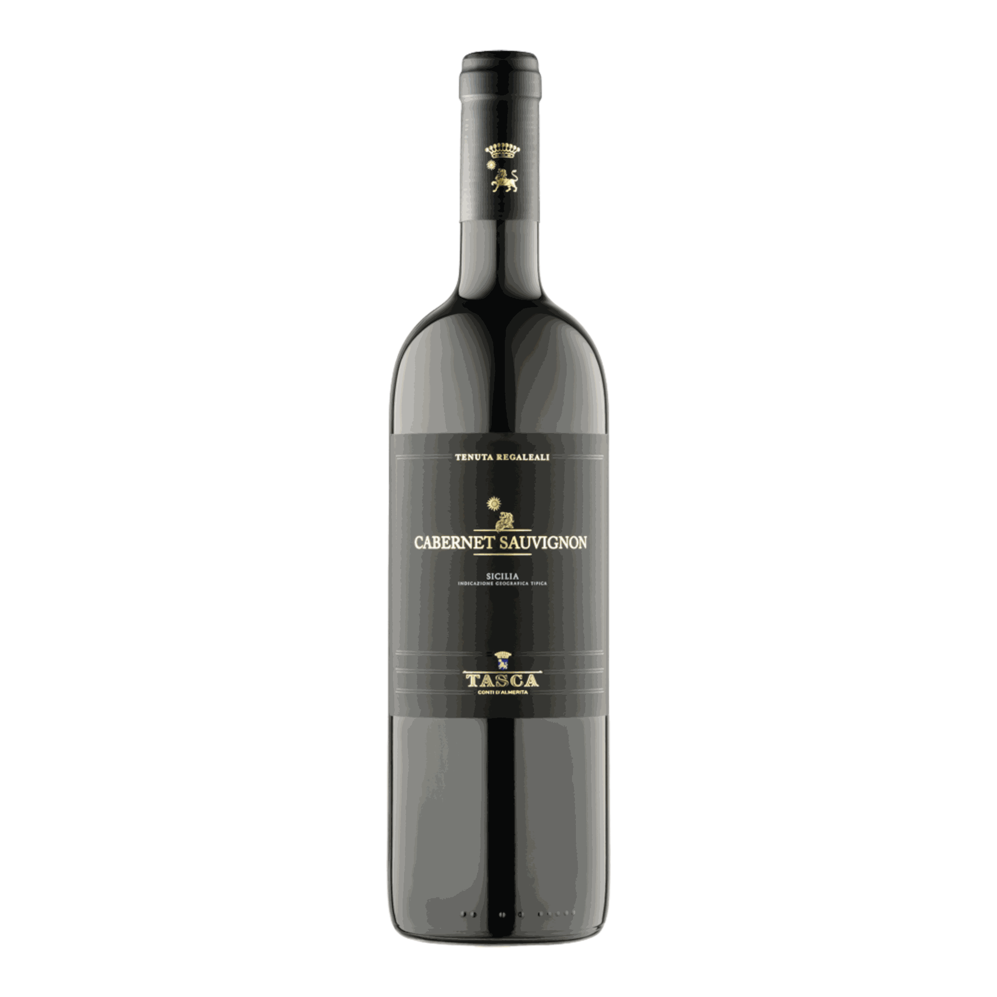 Tasca D'Almerita Cabernet Sauvignon Tenuta Regaleali 2019 wine bottle.