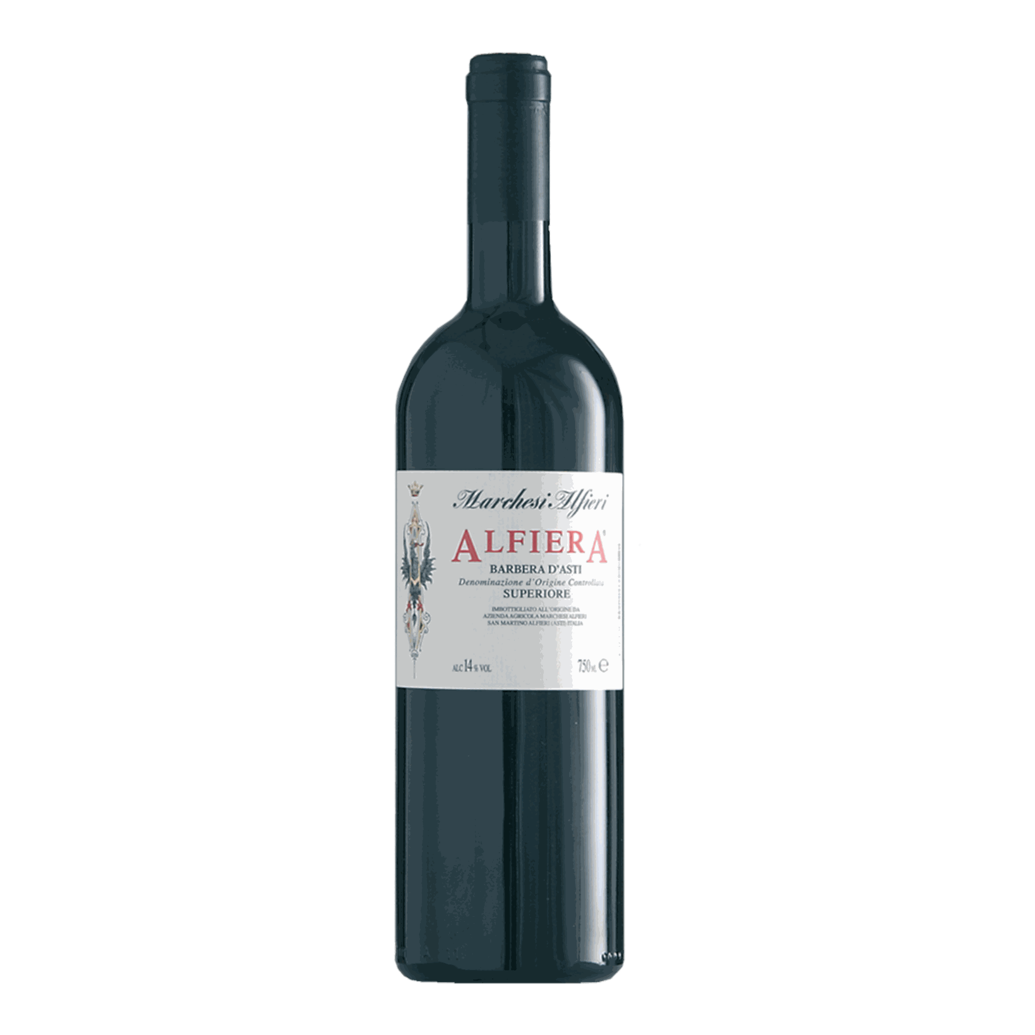 Marchesi Alfieri Barbera D'Asti Superiore Alfiera 2021 wine bottle with elegant label.