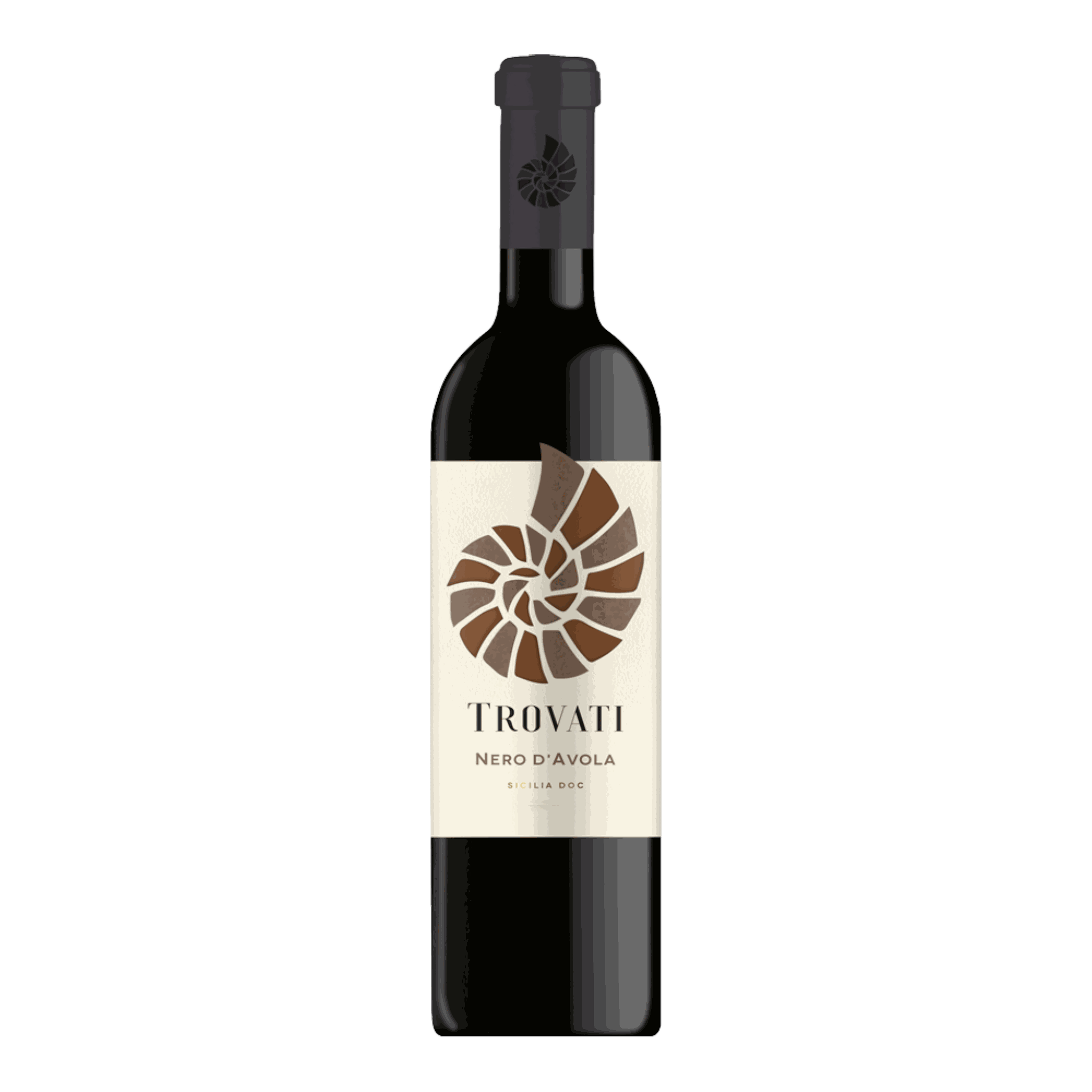 Feudo Arancio Nero D'Avola Trovati 2023 wine bottle with rubinroter color and fruity bouquet.