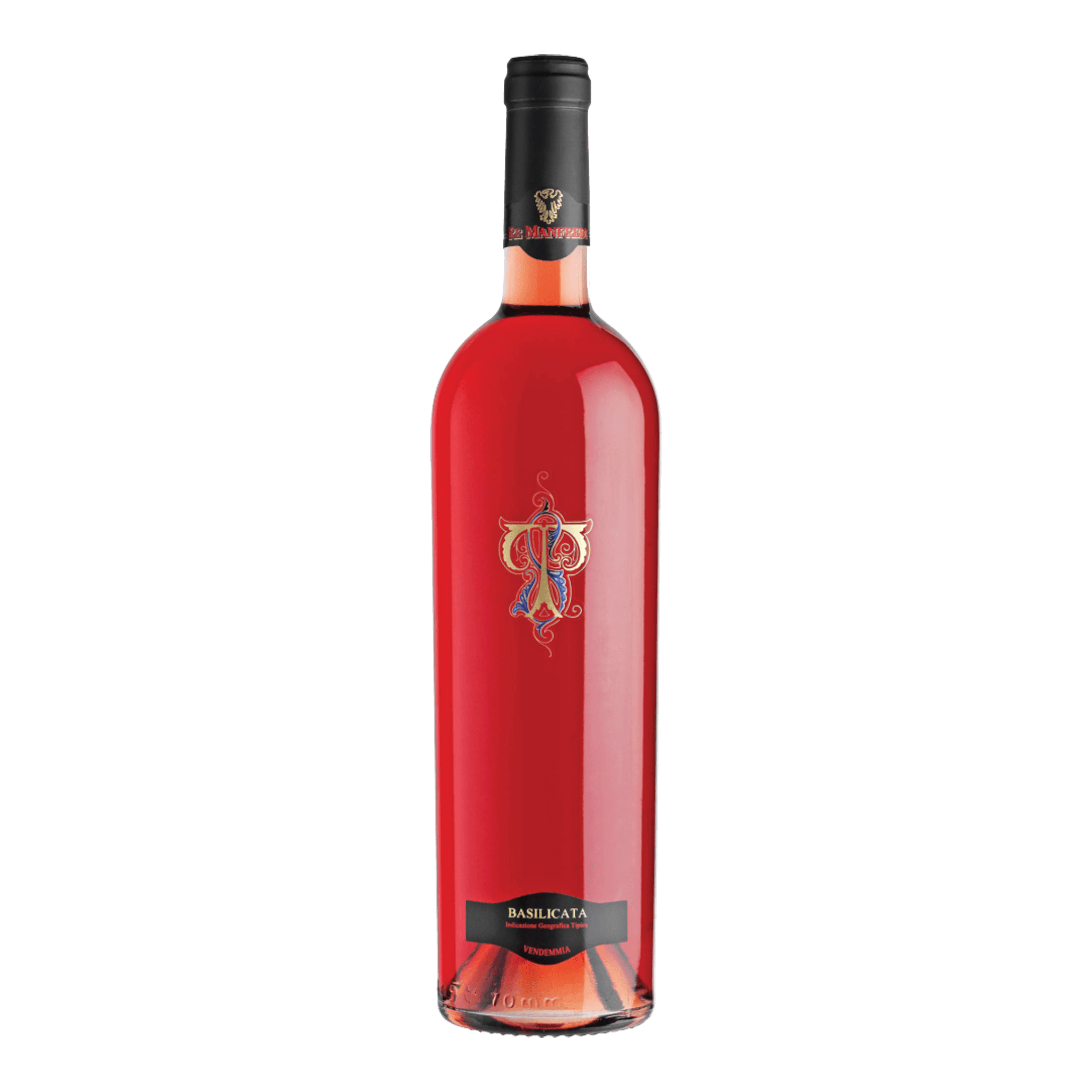 Terre Degli Svevi Rose Re Manfredi 2018 wine bottle with vibrant label and elegant design.