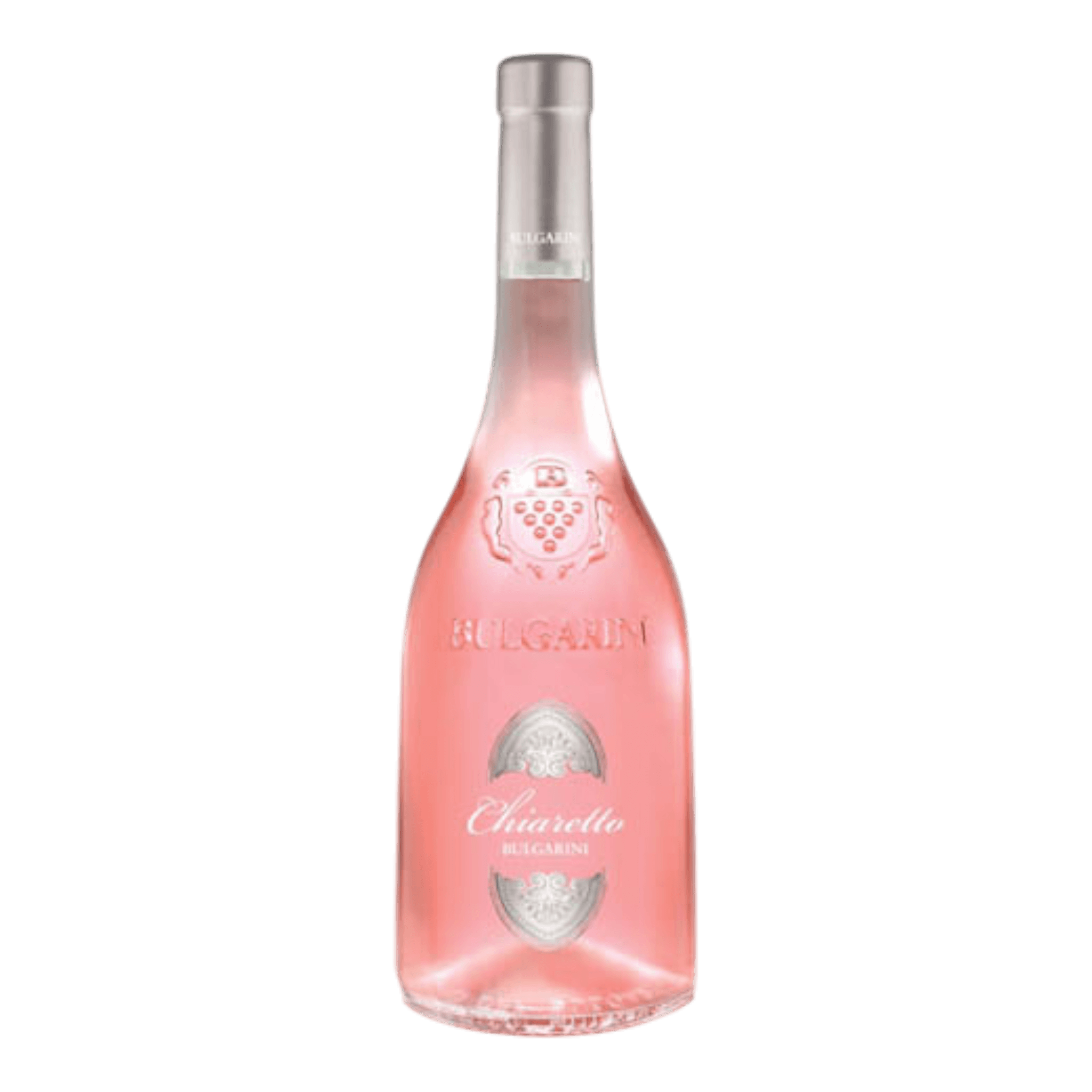 Bulgarini Chiaretto Garda Classico 2023 Rosé wine bottle with pink hue and elegant label.