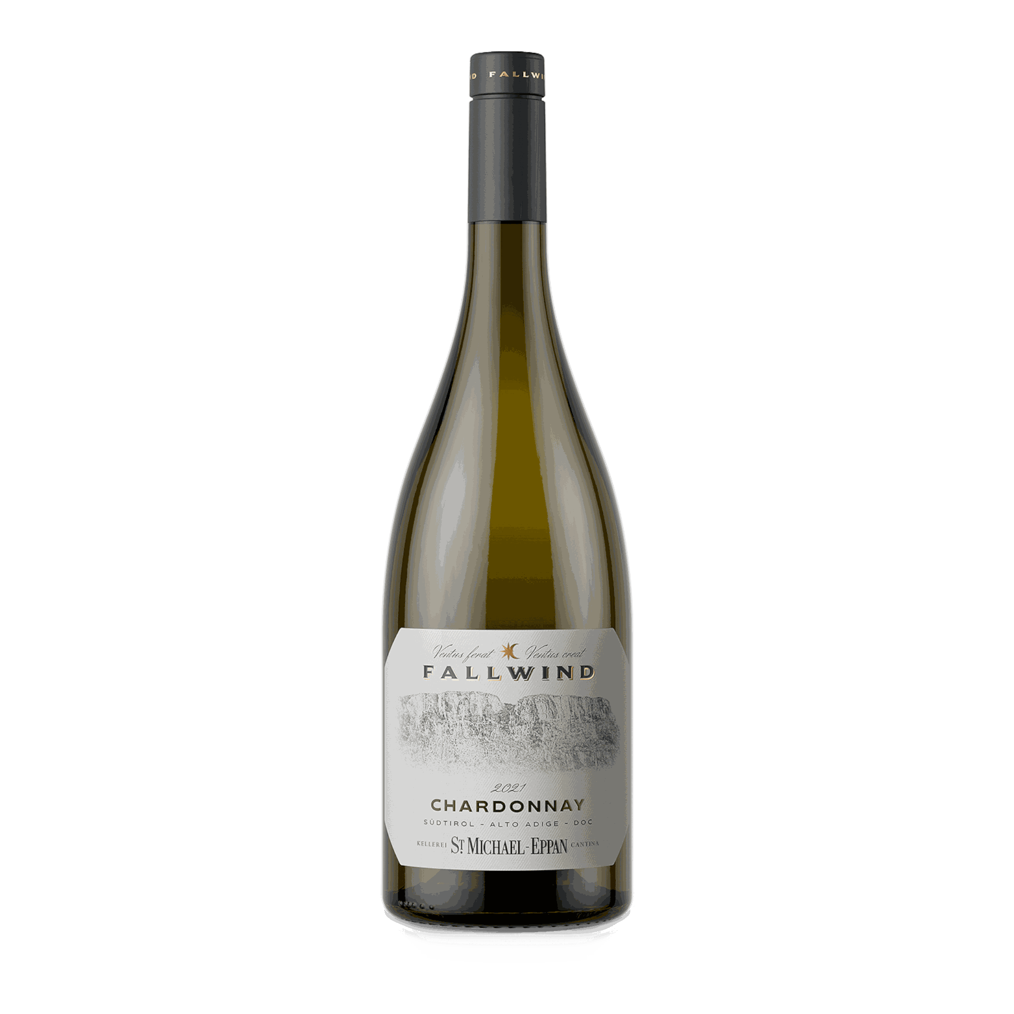 Michael Eppan Chardonnay Merol 2023 bottle with straw yellow color.