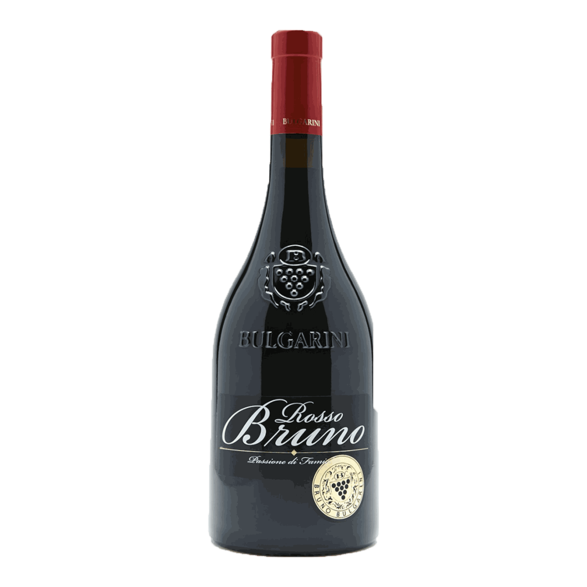 Bulgarini Rosso Bruno 2020 wine bottle with notes of licorice, coconut, and red berries.