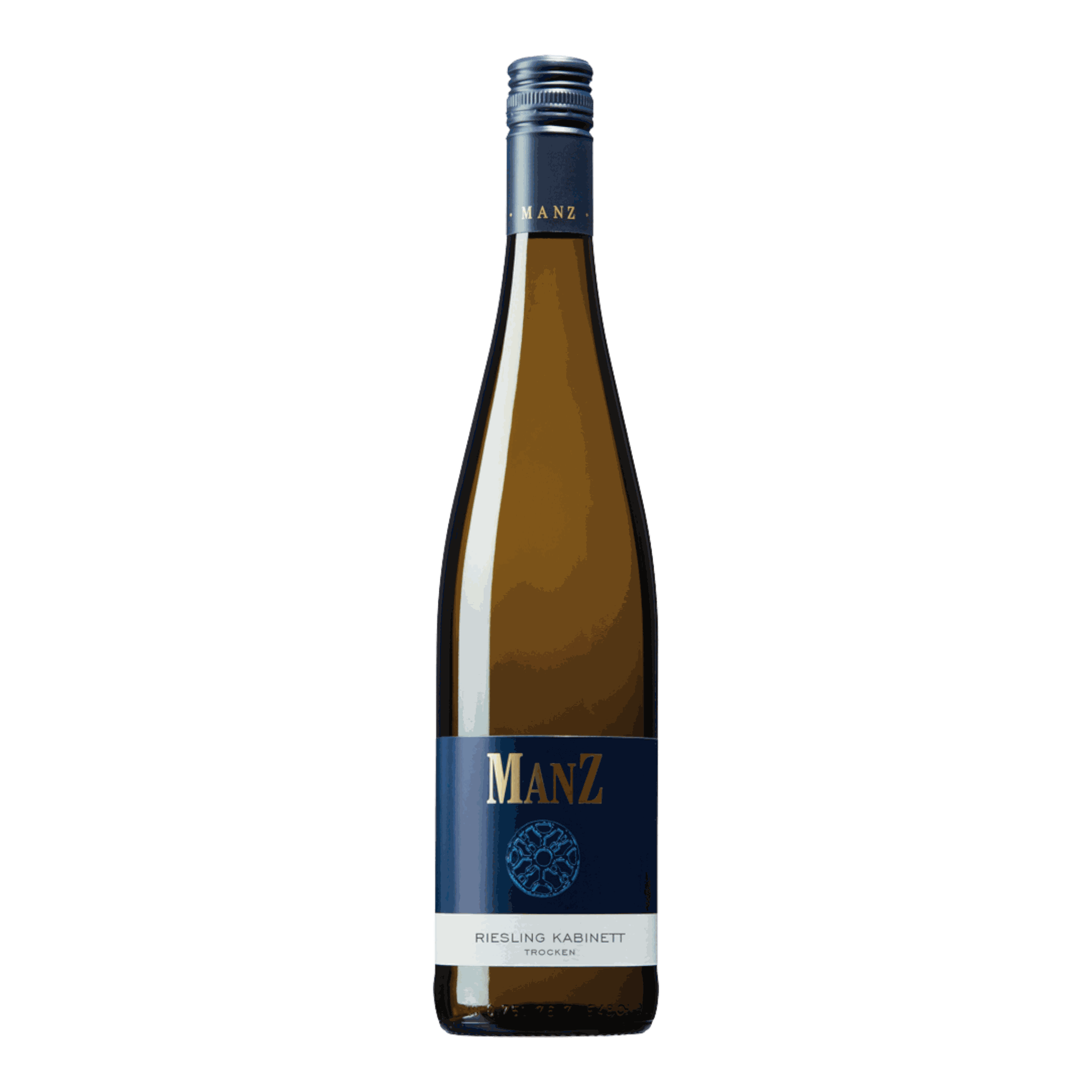 Manz Riesling Mineralgestein 2022 wine bottle, elegant dry Riesling with peach and apricot notes.