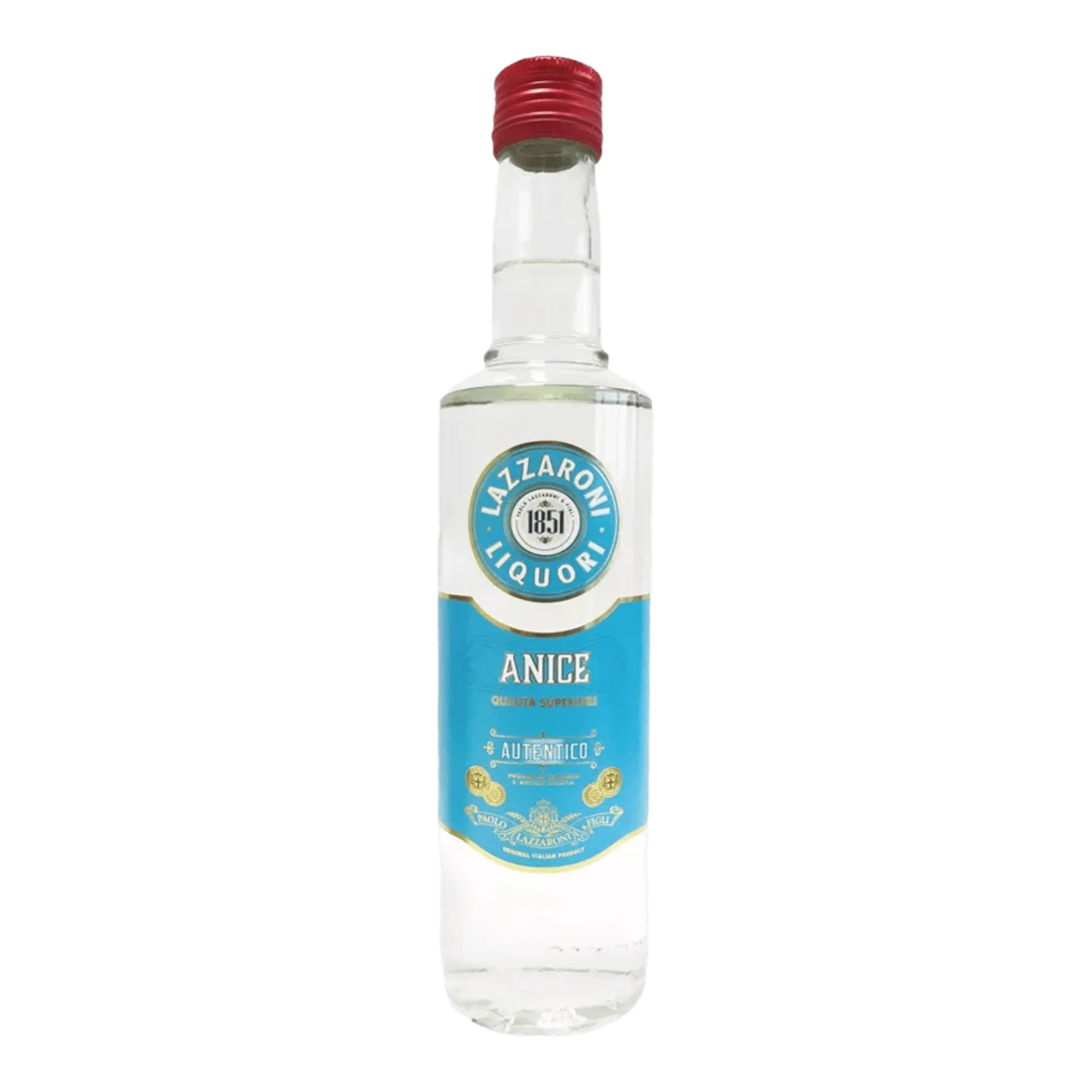 Flasche Lazzaroni Anislikör mit rotem Kappen, einzigartigen Geschmack erleben