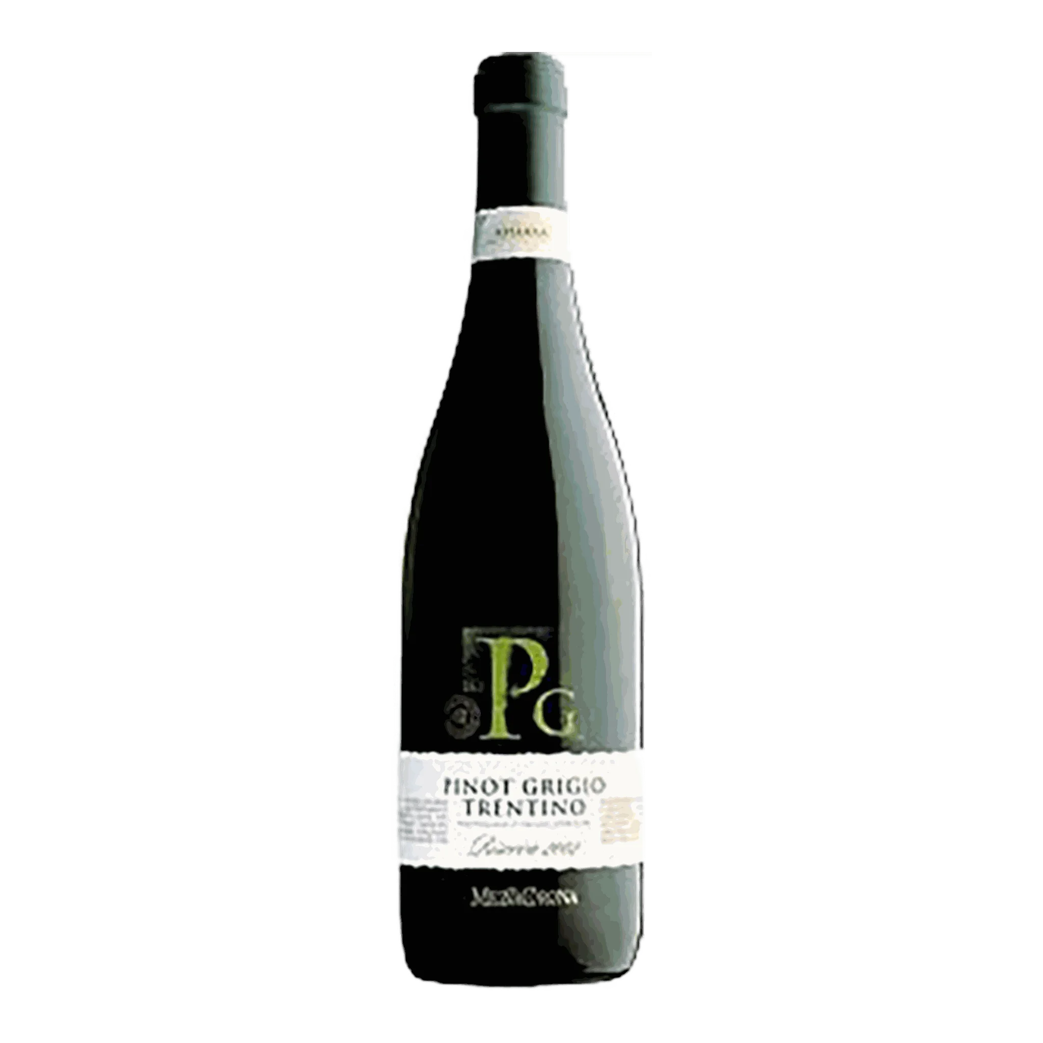 Mezzacorona Pinot Grigio Riserva 2021 Flasche, ein feiner Trentiner Weißwein