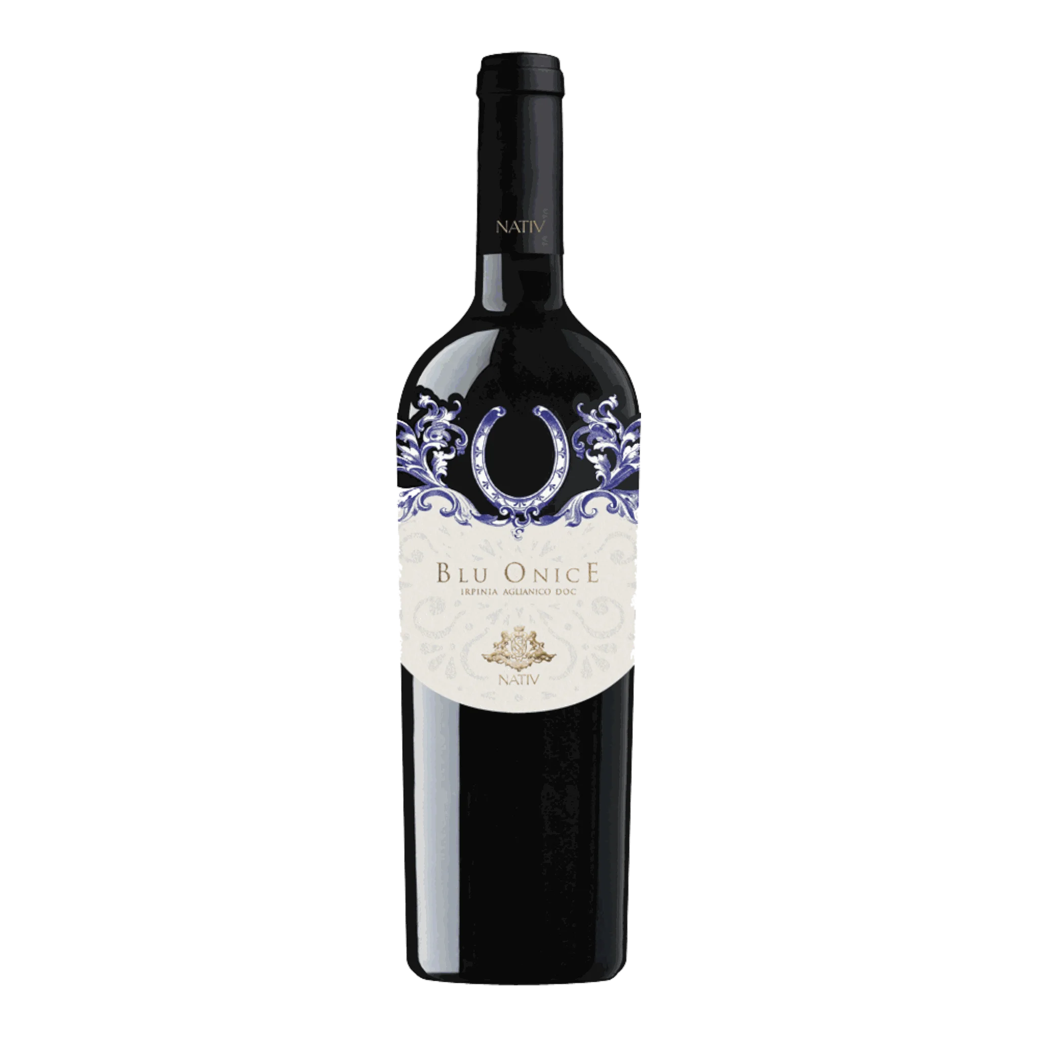 Flasche Rotwein Nativ Aglianico Irpina Blu Onice 2020, perfekt für jeden Anlass