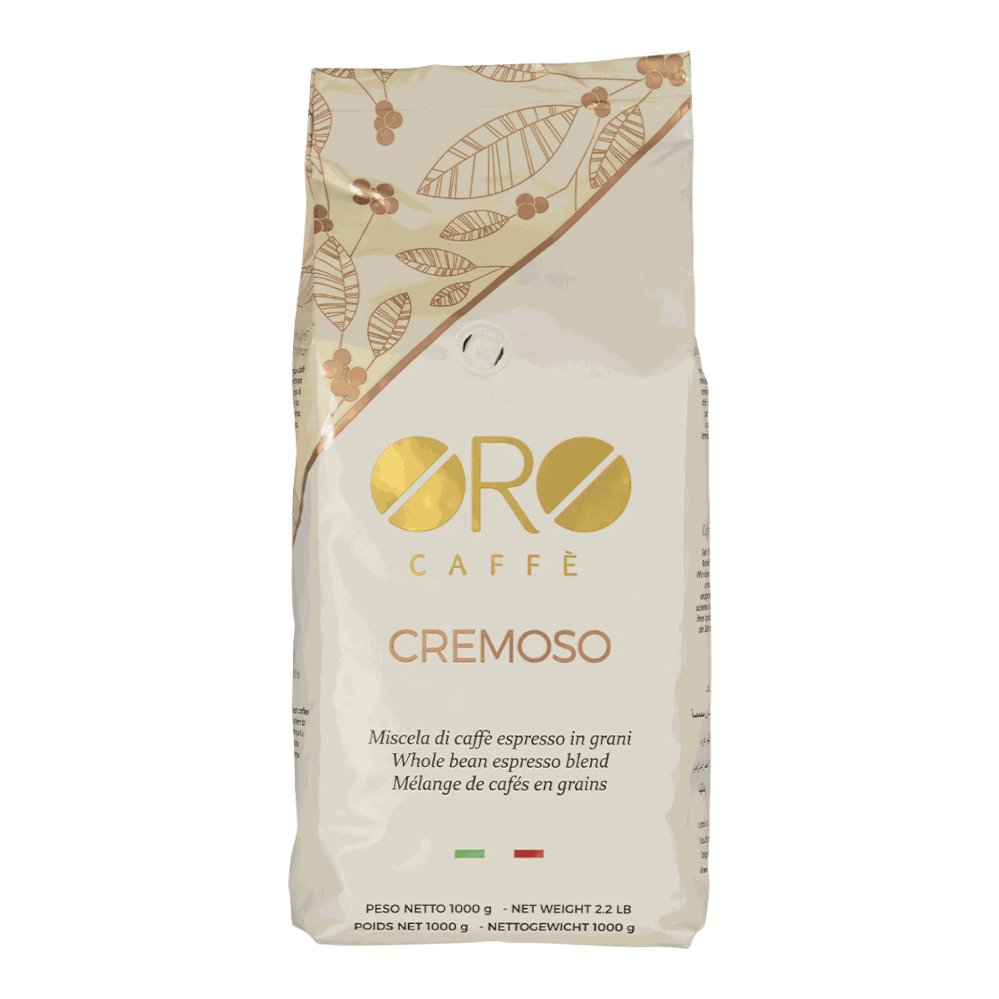 Bag von Oro Caffe Cremoso Espressobohnen 1 kg für aromatischen Kaffeegenuss