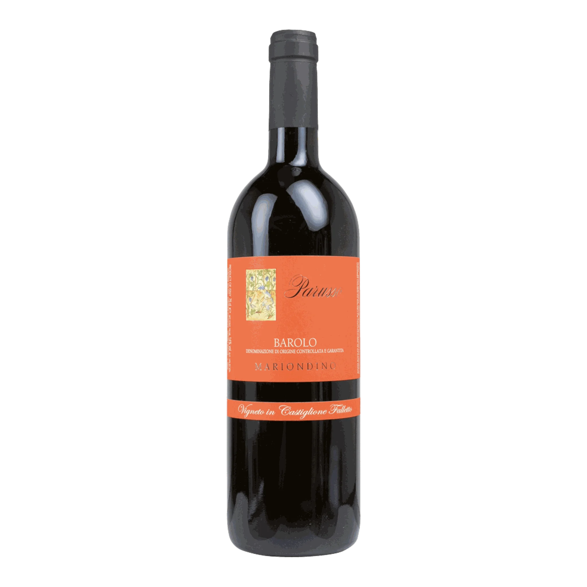 Parusso Barolo Mariondino 2019 in rubinroter Farbe, ideal für Weinliebhaber
