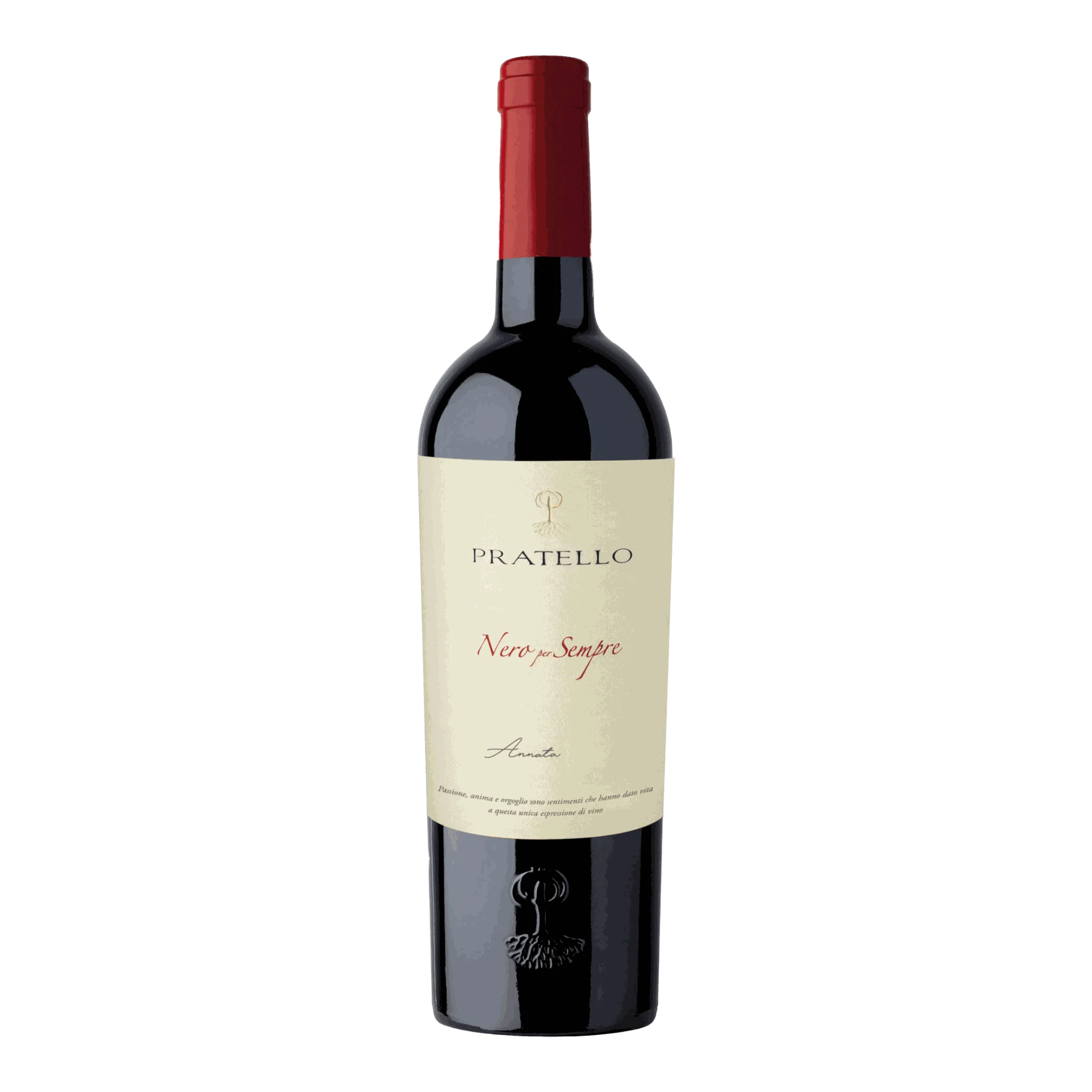 Rotweinflasche Pratello Nero Per Sempre 2019 aus Italien, perfekt für Weinliebhaber