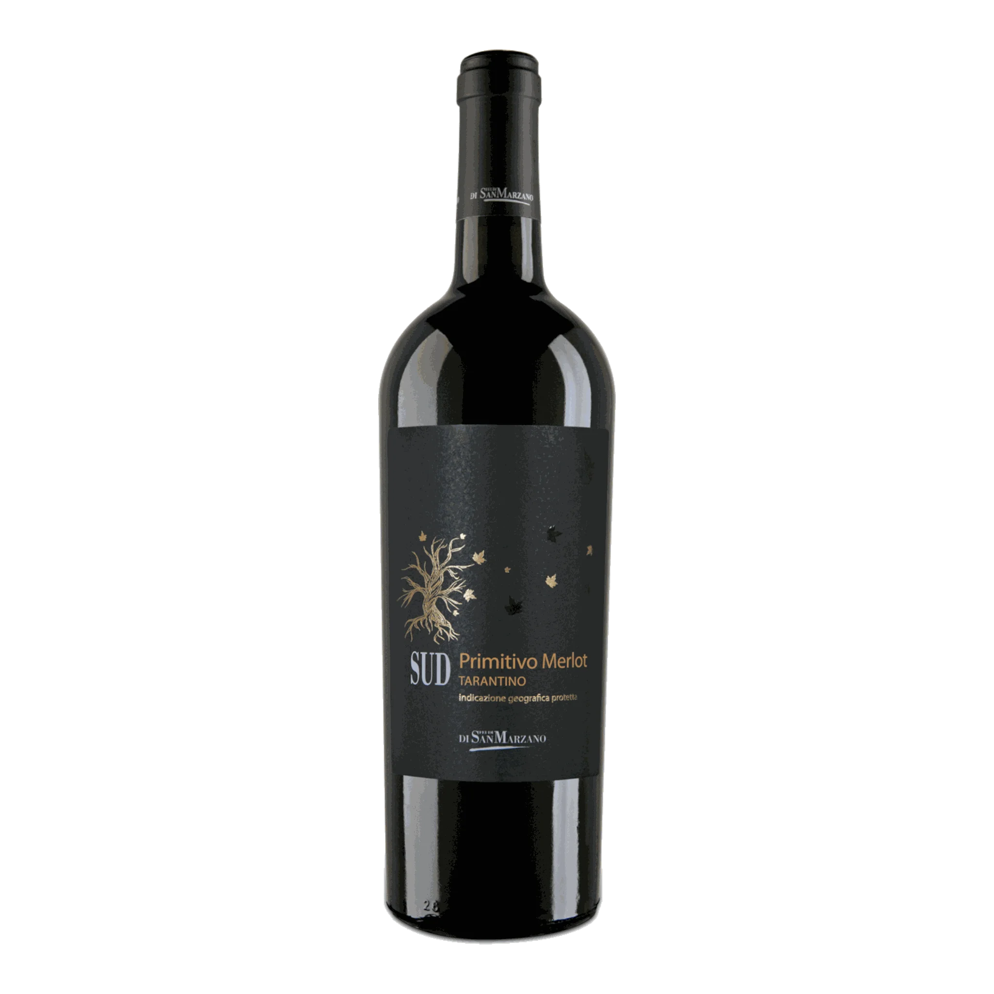 Flasche San Marzano Primitivo Merlot Sud 2022 für unwiderstehlichen Weingenuss