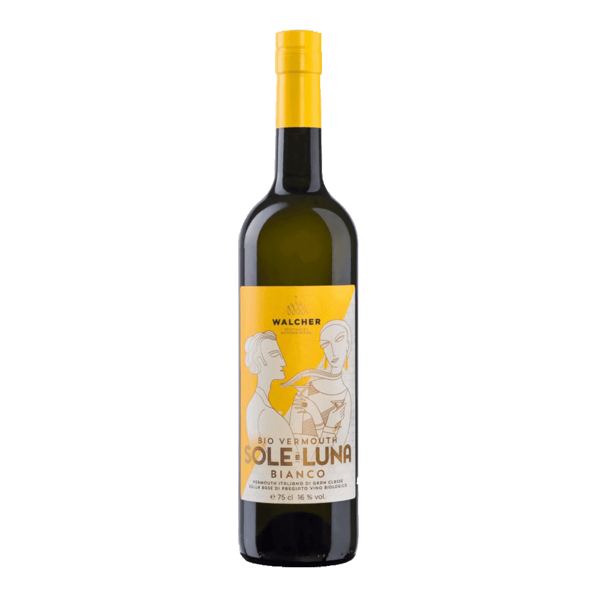 Flasche von Walcher Bio Vermouth Sole Luna Bianco, perfekt für Cocktails